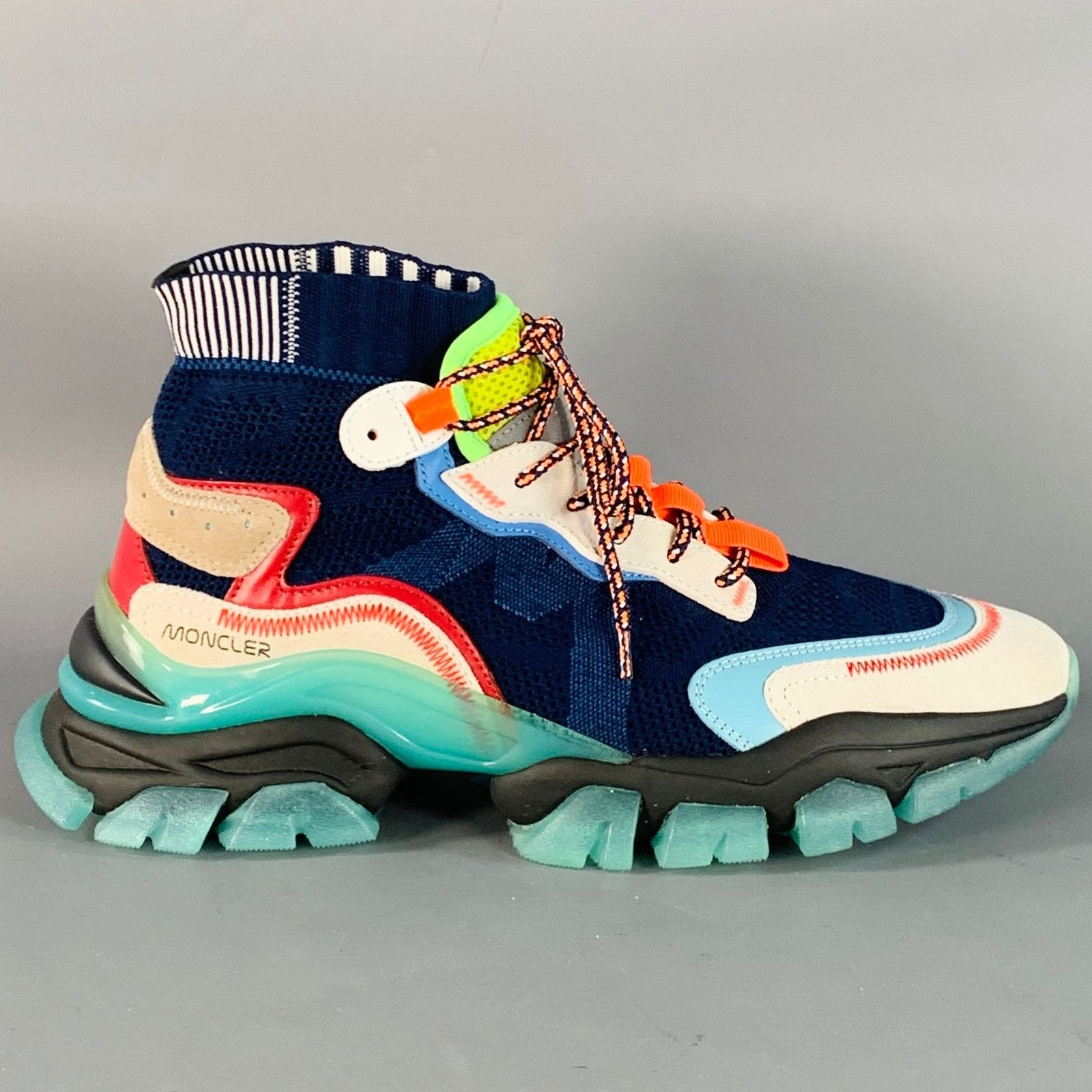 Moncler MONCLER Size 10 Multi Color Nylon Mesh High Top Sneakers Size US 10 / IT 40 - 2 Thumbnail