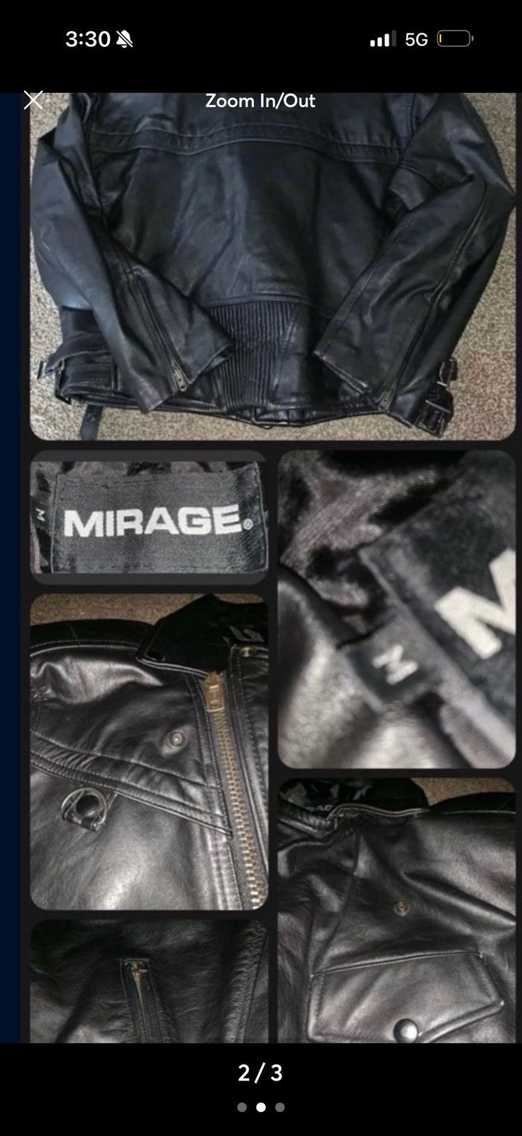 Mirage Mirage Leather Jacket Mens Size Medium Adult Used Pre Owned Size US M / EU 48-50 / 2 - 2 Thumbnail