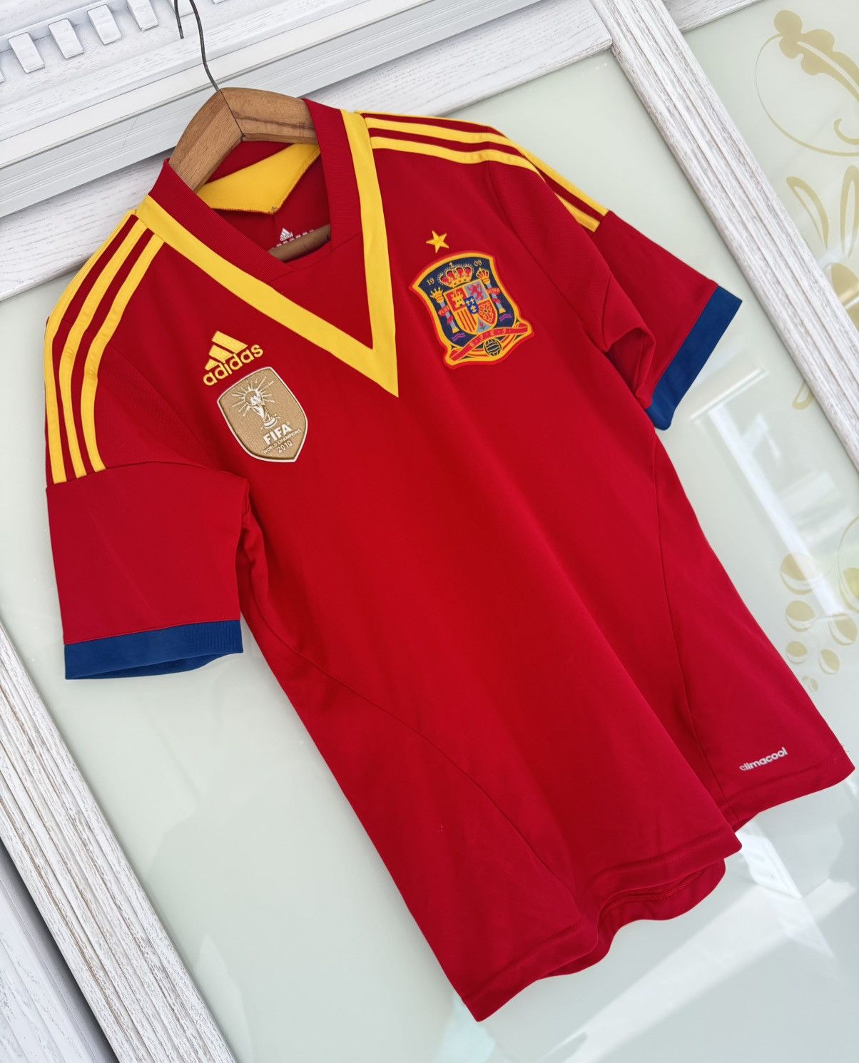 Adidas Spain 2013-2014 Home Soccer Jersey Football Kit Shirt Size US S / EU 44-46 / 1 - 4 Thumbnail