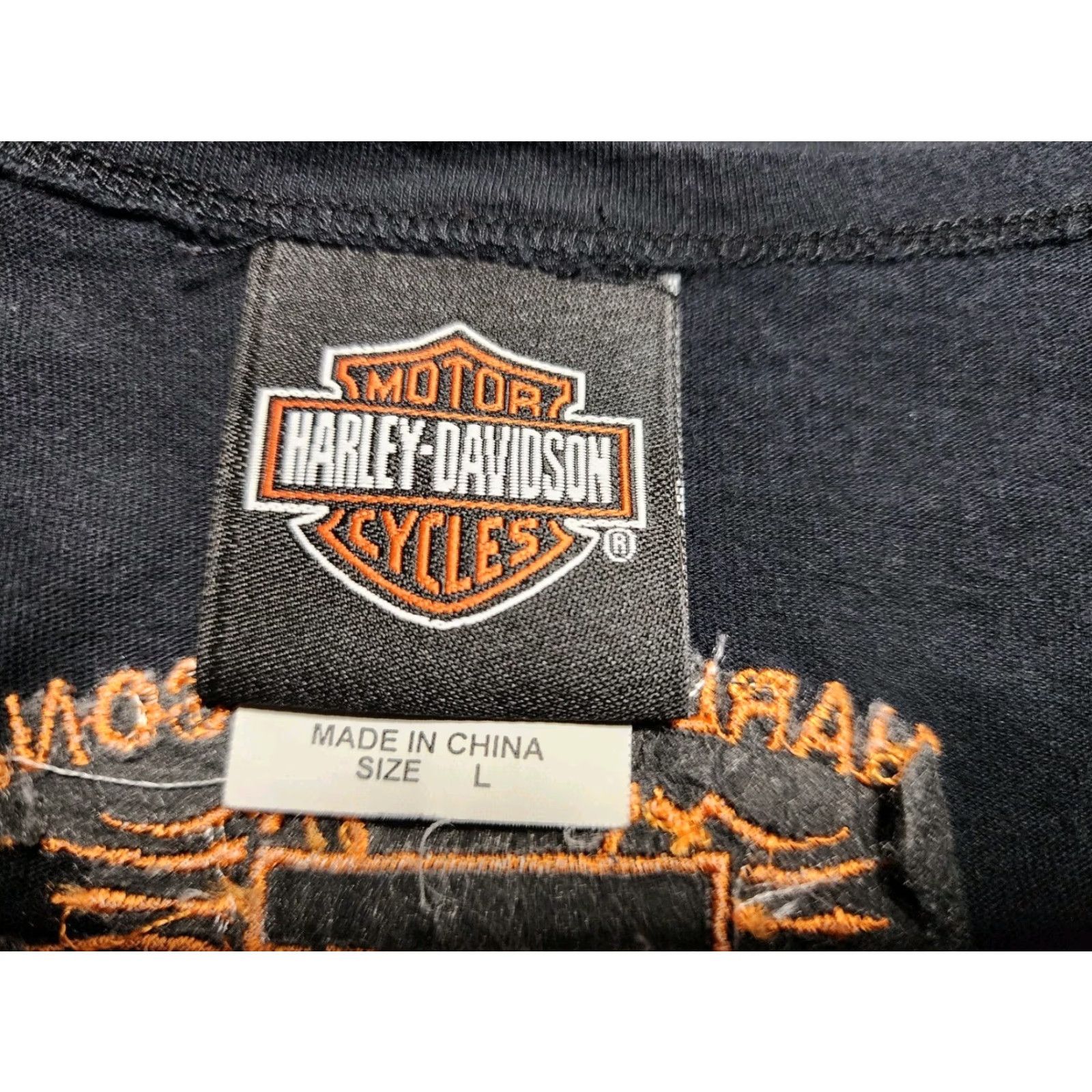 Harley Davidson VINTAGE Harley-Davidson Shirt Women L Black V-Neck Short Sleeve Embroidered Patch Size L / US 10 / IT 46 - 7 Thumbnail