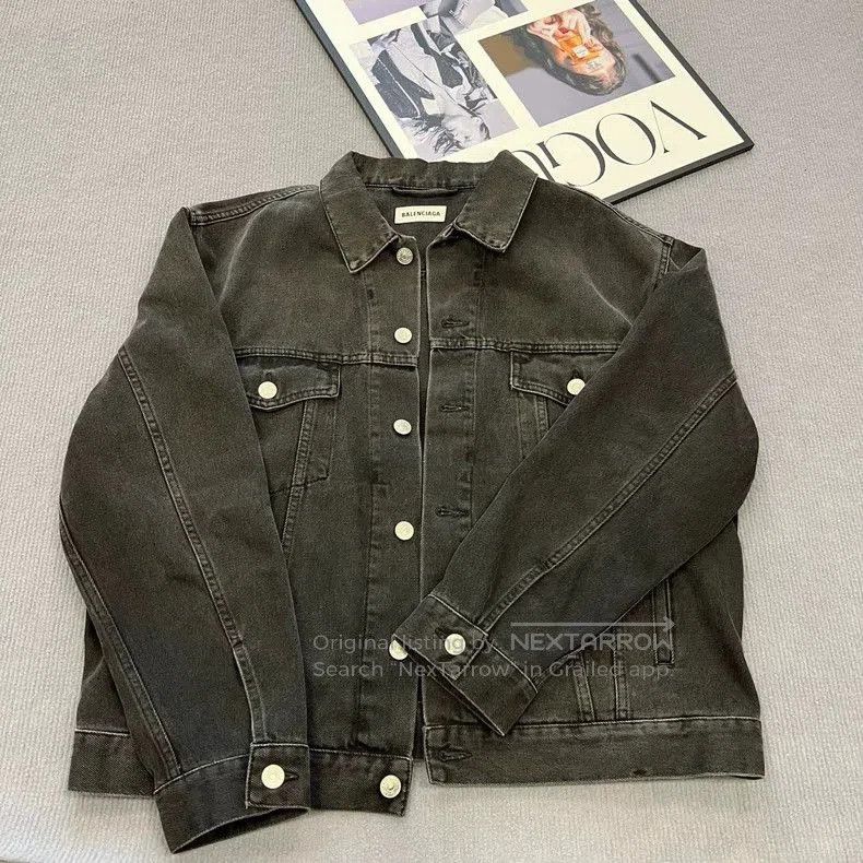 Balenciaga Balenciaga Rhinestone Logo Denim Jacket. Size US XS / EU 42 / 0 - 2 Thumbnail