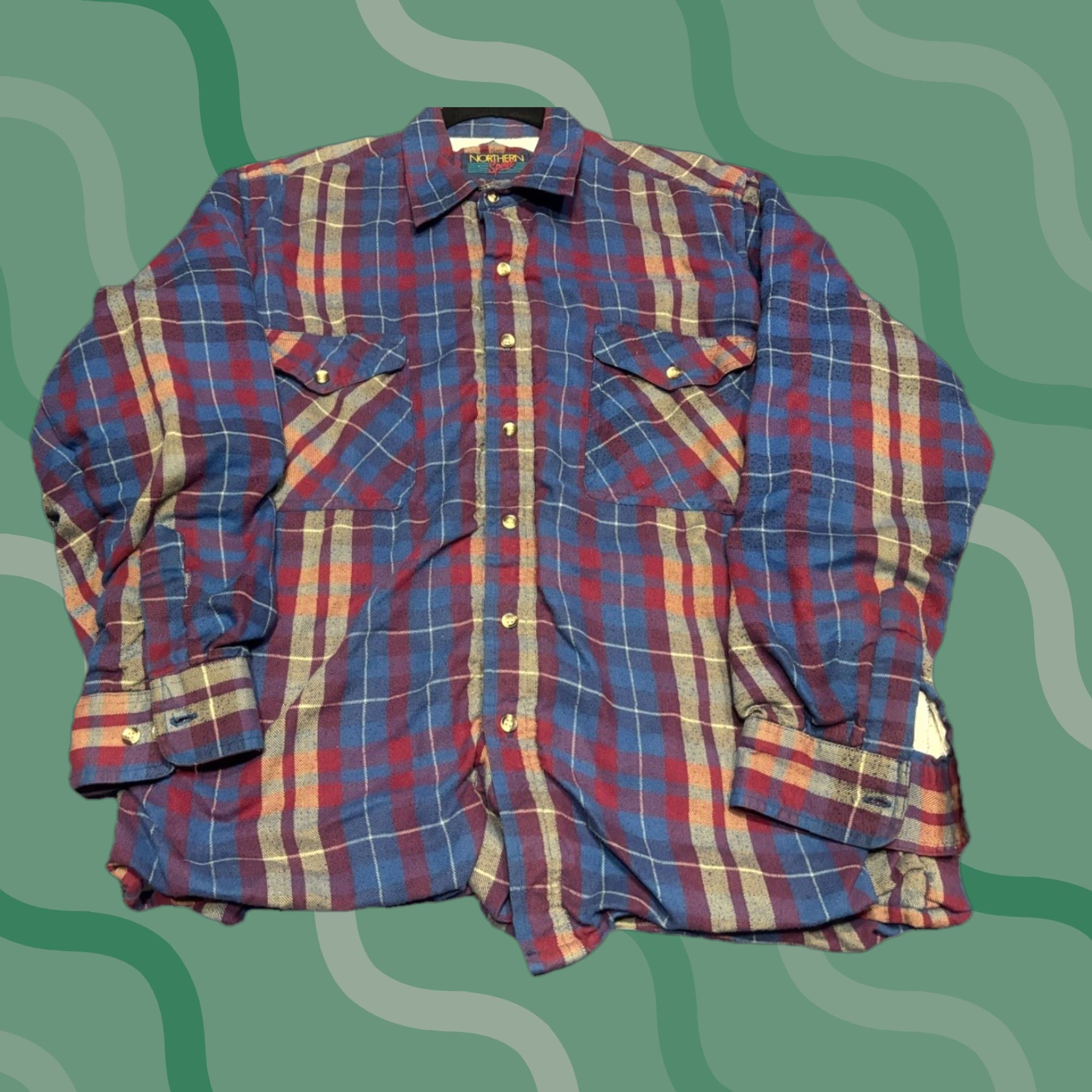Vintage VINTAGE 90s Plaid Thermal Lined Buttoned Flannel Shirt Size L A6 Size US XXL / EU 58 / 5 - 1 Thumbnail