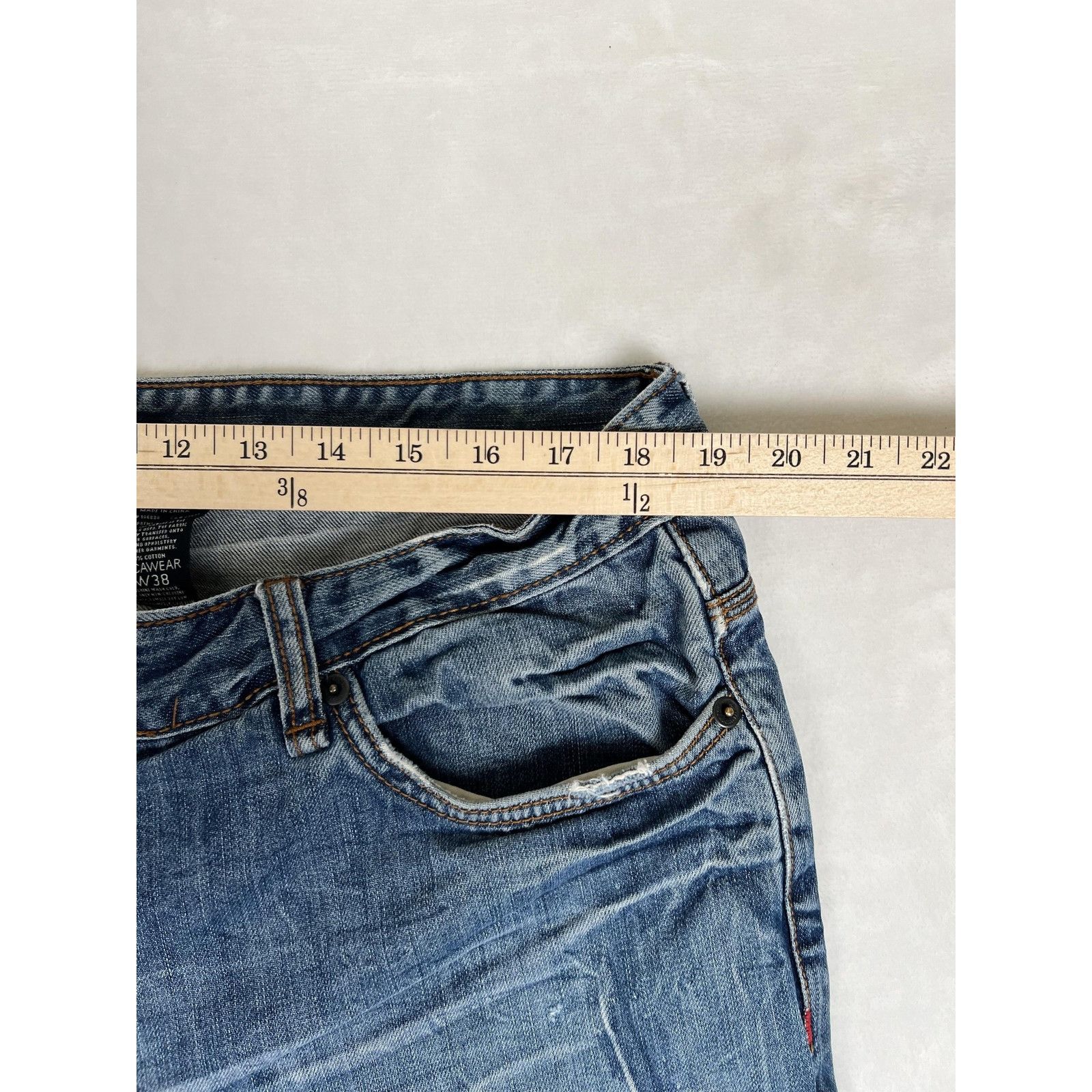 Rocawear Vintage Rocawear Jeans Mens 38 Blue Straight Fit Distressed Size US 38 / EU 54 - 4 Thumbnail