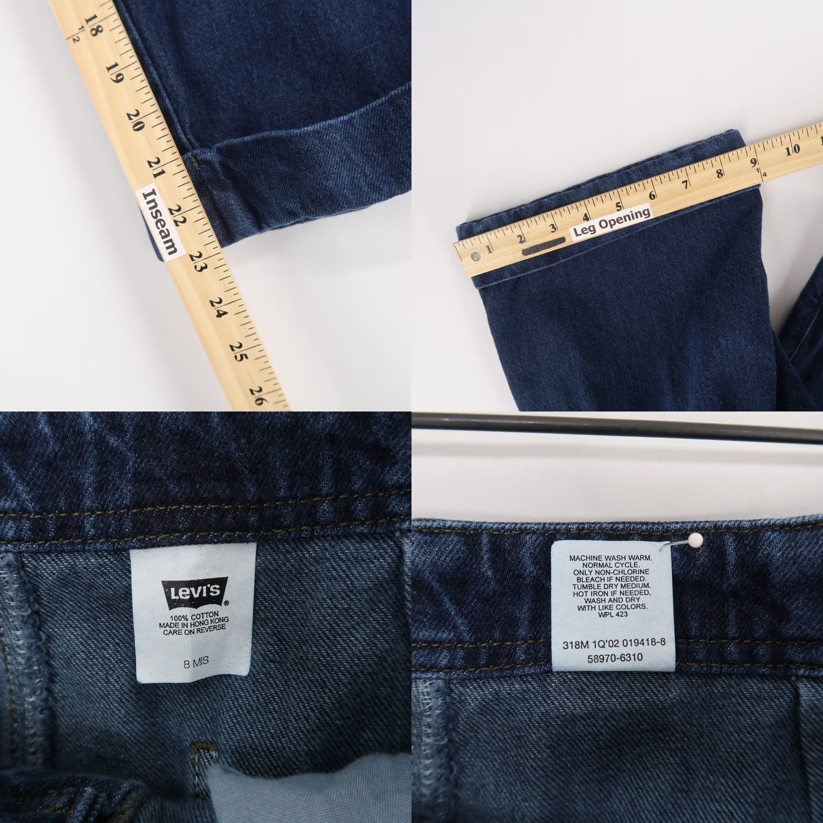 Levi's VINTAGE Levi's Jeans Womens 8 Blue Wide Leg Cropped High Rise Cuffed Y2K Dark Size 30" / US 8 / IT 44 - 8 Thumbnail