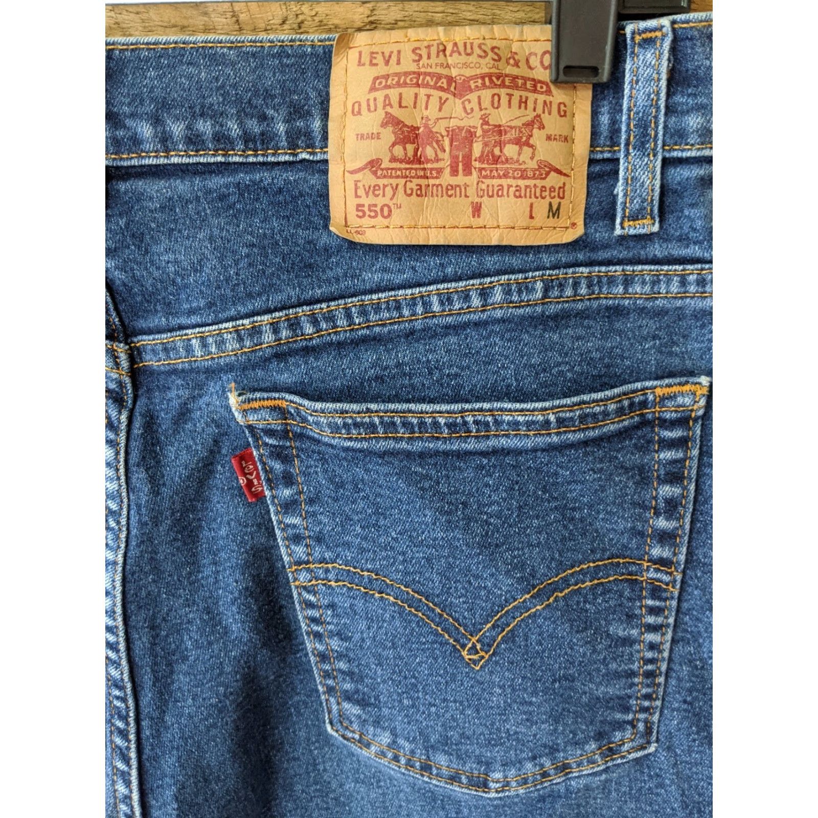 Vintage VINTAGE Levi's 550 High Waist Mom Jeans Denim Blue 32x29 Womens Medium Wash Cotton Blend Stretch Size 24" / US 00 / IT 34 - 6 Thumbnail