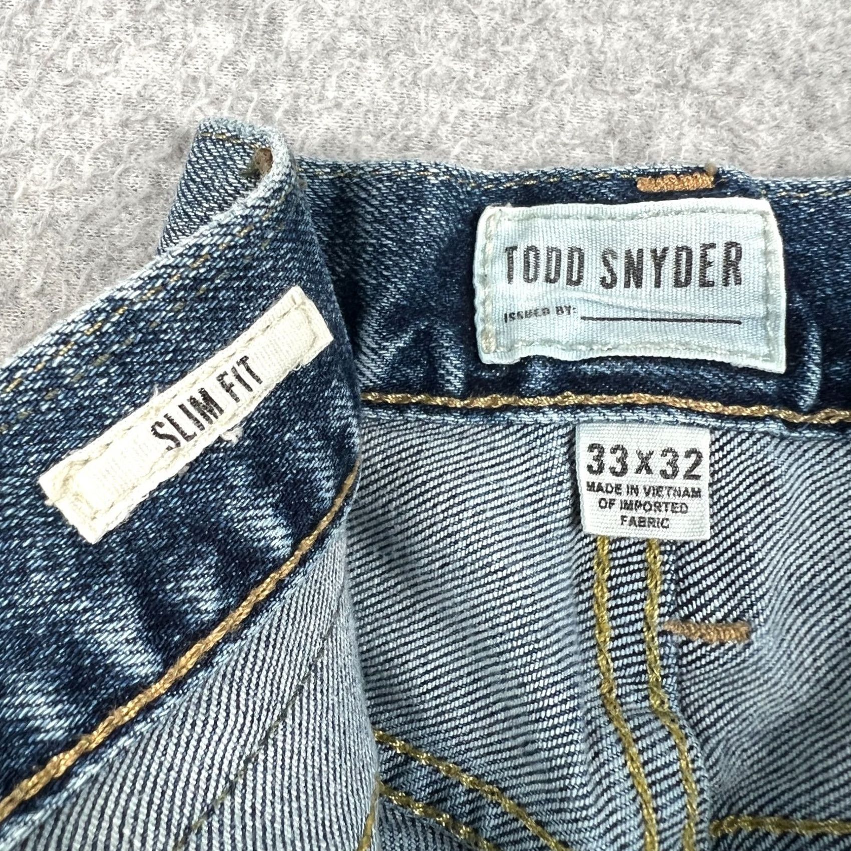 Todd Snyder Todd Snyder Slim Fit Jeans Mens 33x32 Blue Stretch Denim Pants Huckberry Size US 33 - 3 Thumbnail