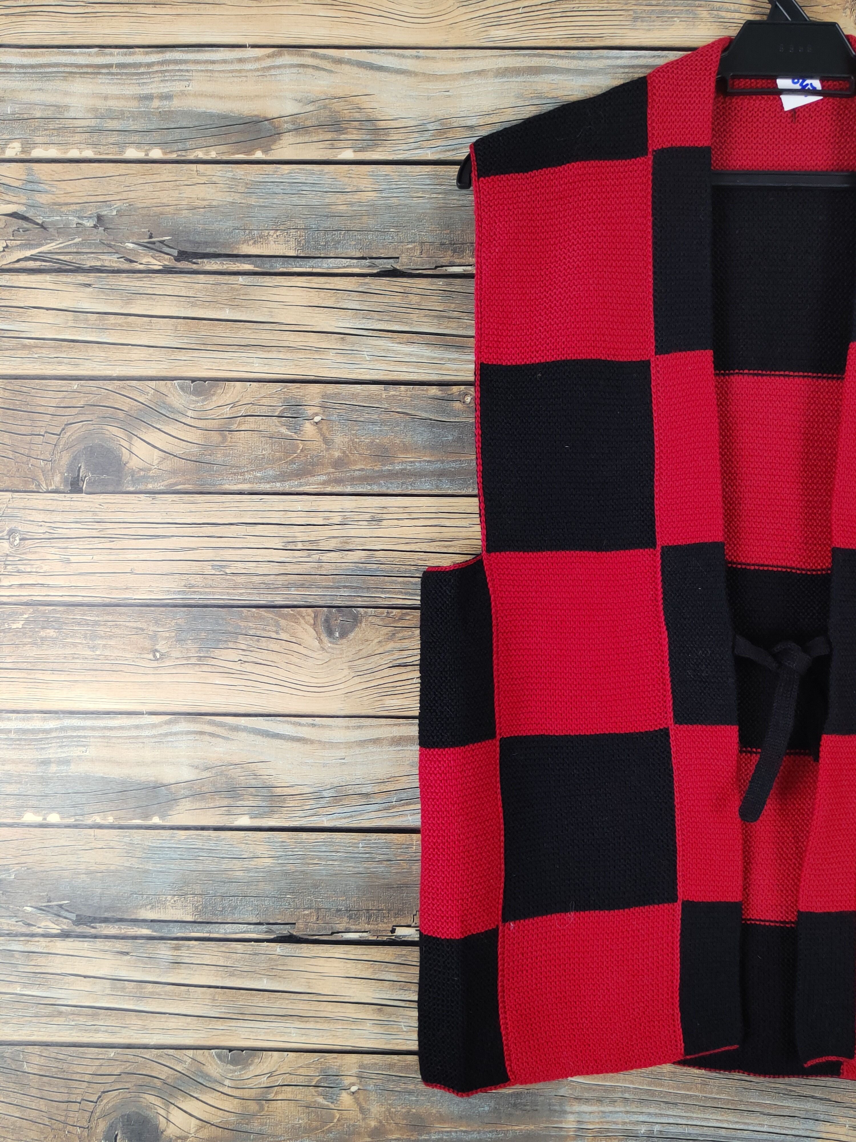 Homespun Knitwear Japan vintage checkered Red Black Knitwear Vests #W1647 Size S / US 4 / IT 40 - 3 Thumbnail