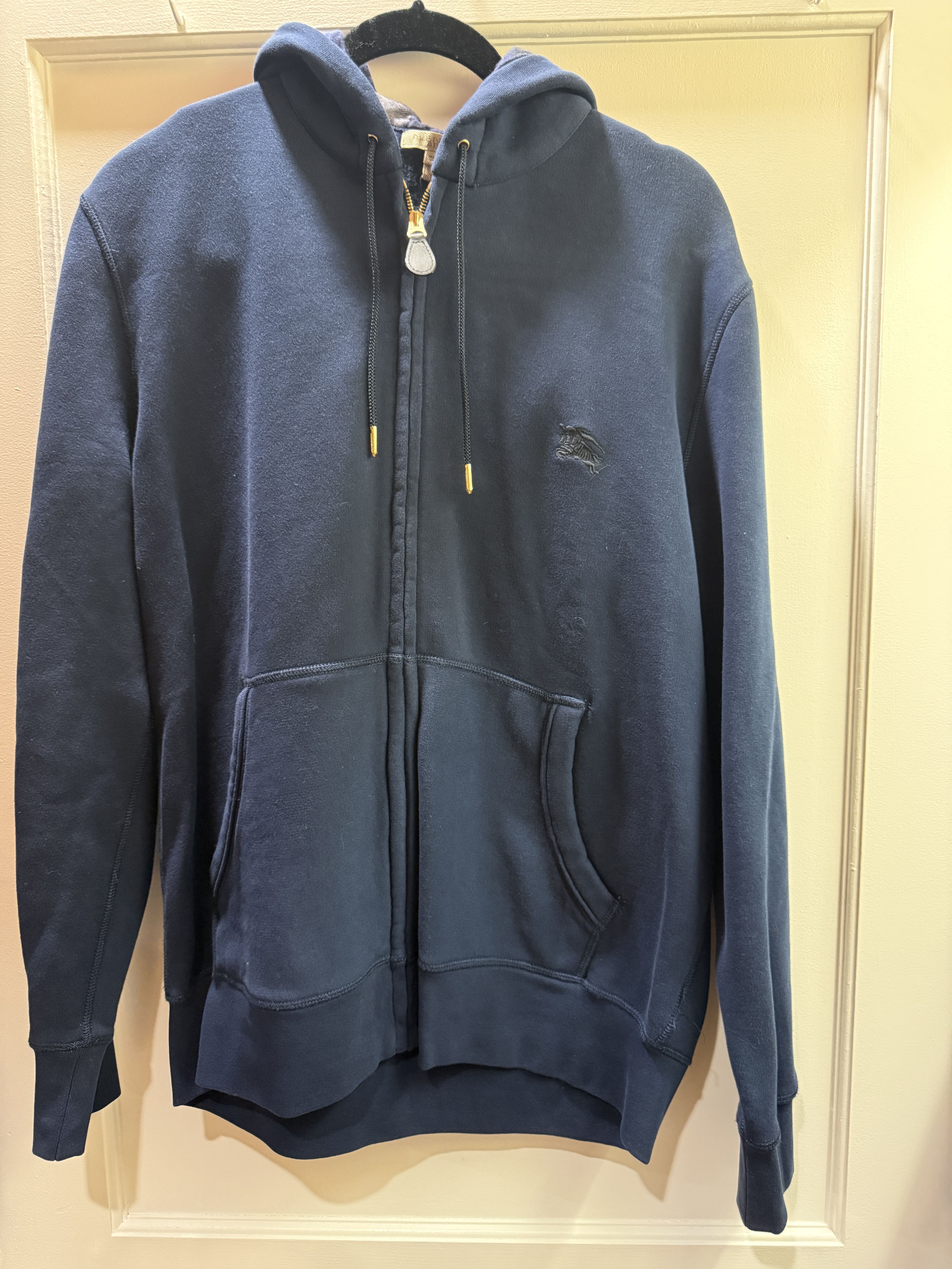 Burberry Navy Hooded Sweatshirt Size XL