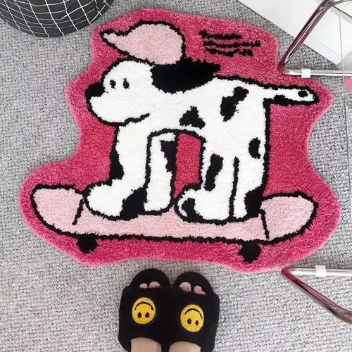VIBE Design Cartoon Funny Dog Plush Carpet Rug Doormat Size ONE SIZE - 5 Thumbnail