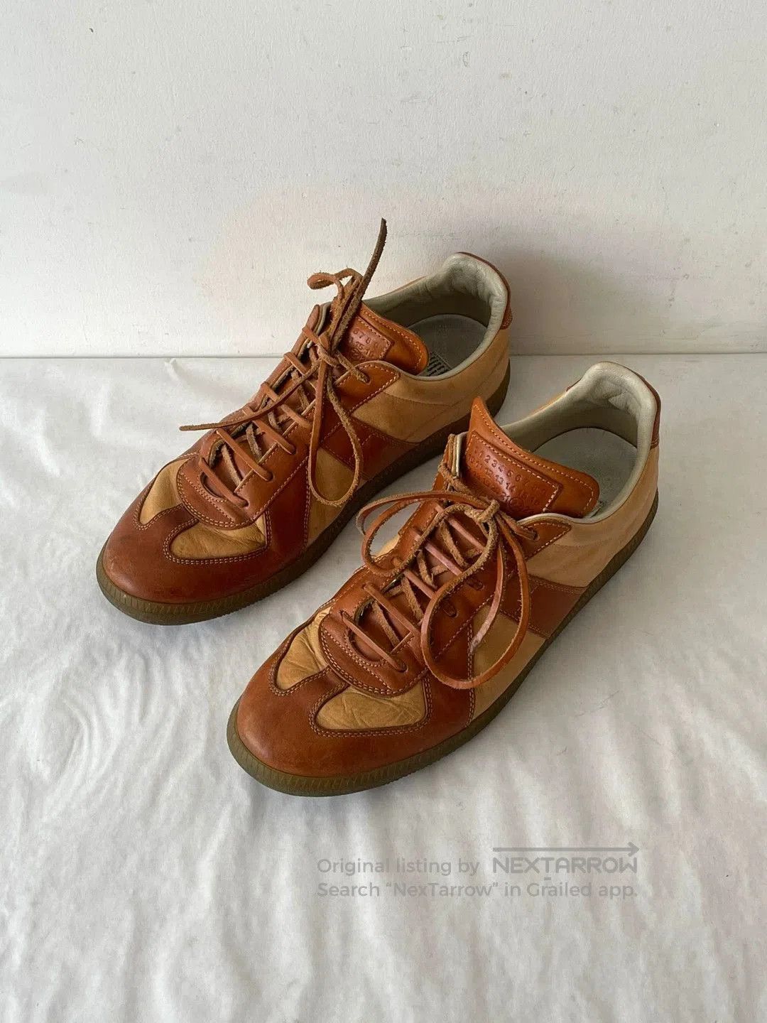Maison Margiela Maison Margiela Brown Leather Sneakers. Size US 9 / EU 42 - 2 Thumbnail