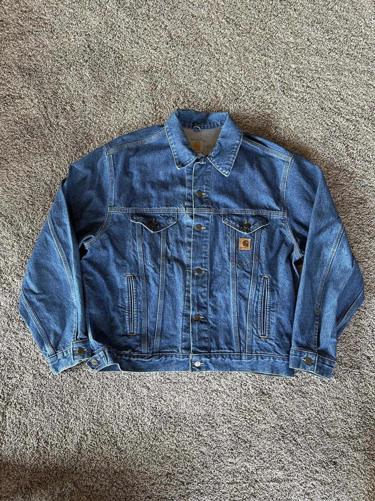 Carhartt Vintage Carhartt Denim Trucker Jacket Size US L / EU 52-54 / 3 - 2 Thumbnail