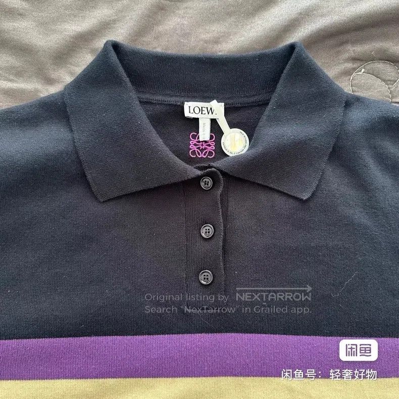 Loewe LOEWE Long Sleeve Polo Shirt with Color Block Striped Desi Size US M / EU 48-50 / 2 - 6 Thumbnail