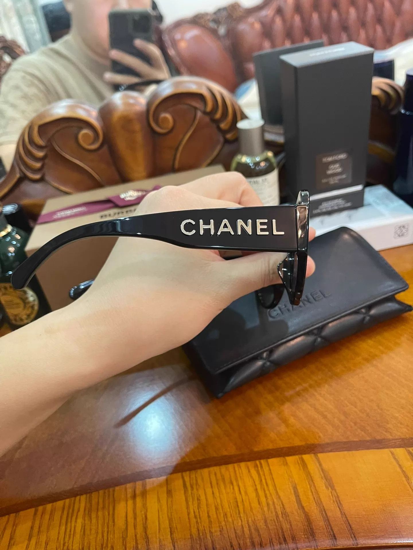 Chanel Chanel New Sunglasses Black/Gray Side Logo Unisex Worn 2x Size ONE SIZE - 4 Thumbnail