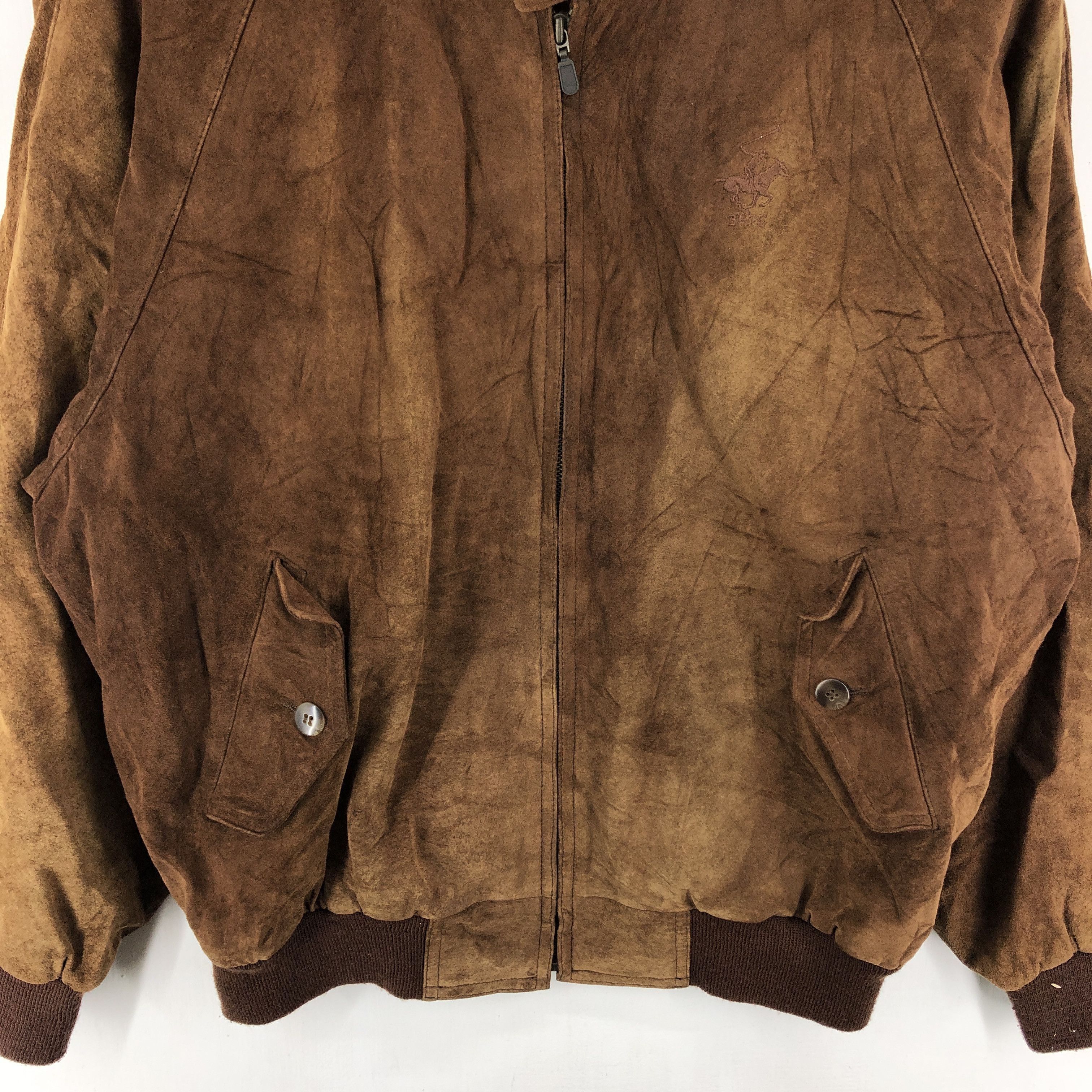 Beverly Hills Polo Club BHPC Faded Brown Suede Leather Jacket #2022-69 Size US L / EU 52-54 / 3 - 4 Thumbnail
