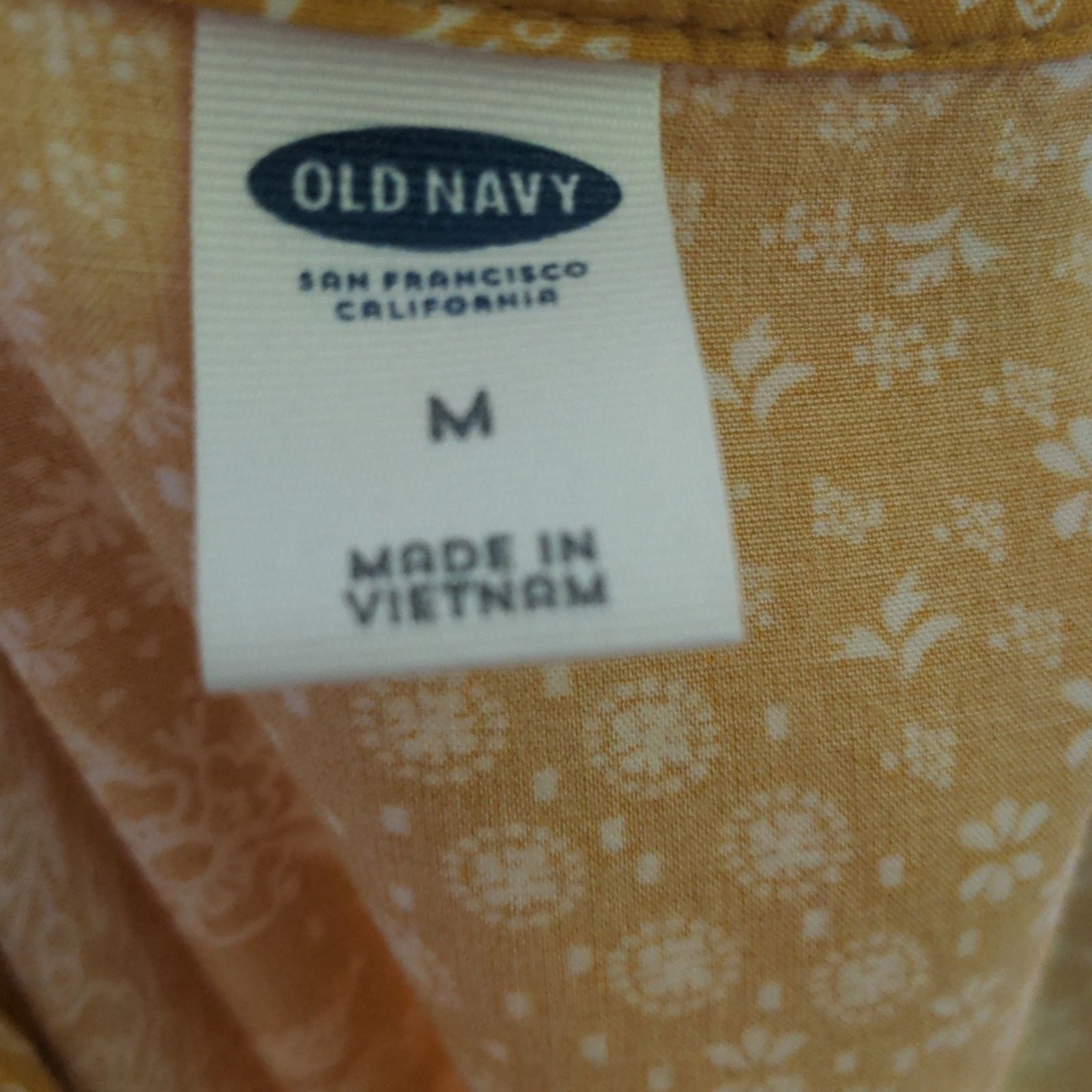 Old Navy OLD NAVY Mustard Yellow Floral Print Boho V-Neck Dress Med Size M / US 6-8 / IT 42-44 - 7 Thumbnail