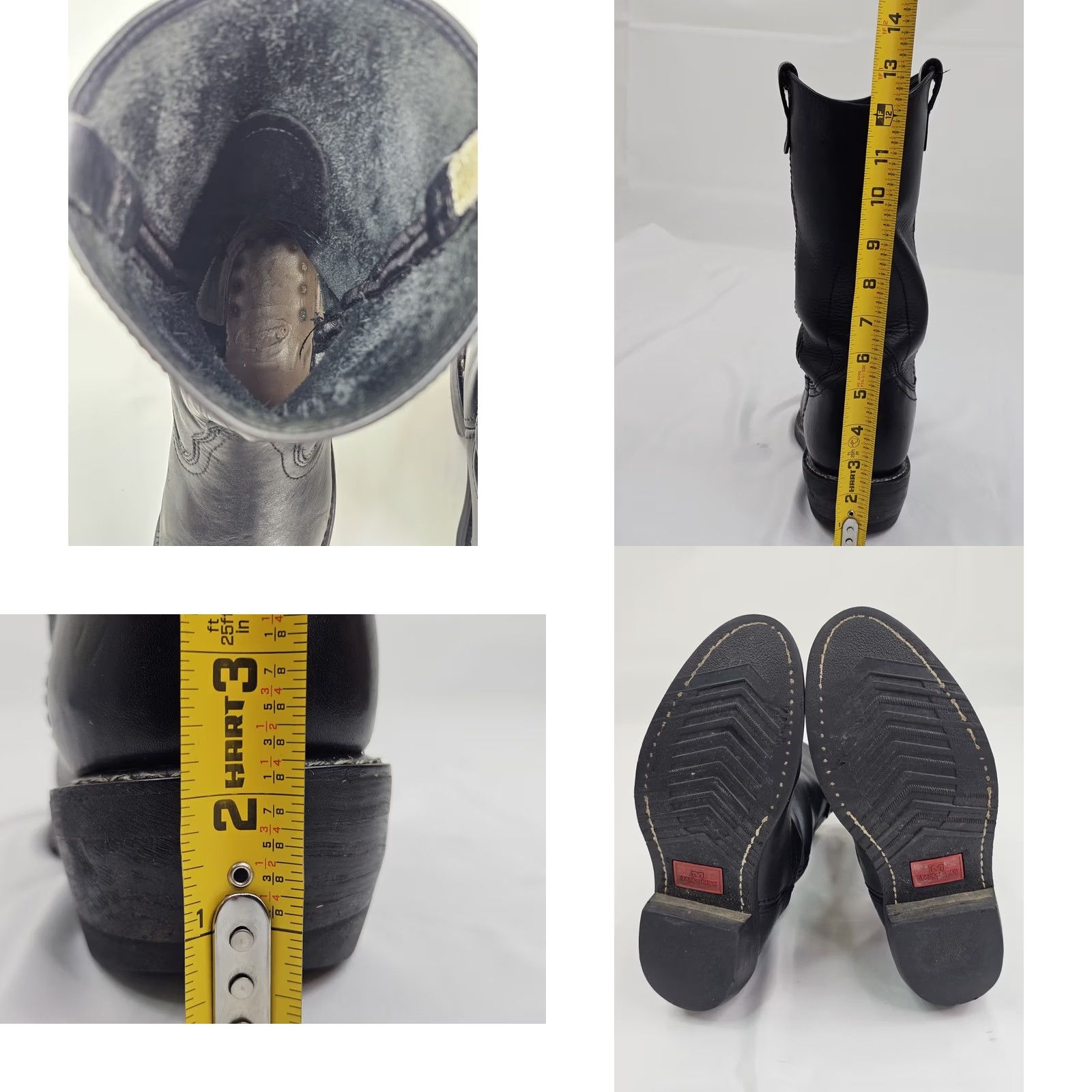 Vintage Mason Western 981 Work Boots Men 7 EEE Black Leather Pull On Wellington Mid-Calf Western Boots Men 7 EEE Black Leather Size US 7 / EU 40 - 9 Thumbnail