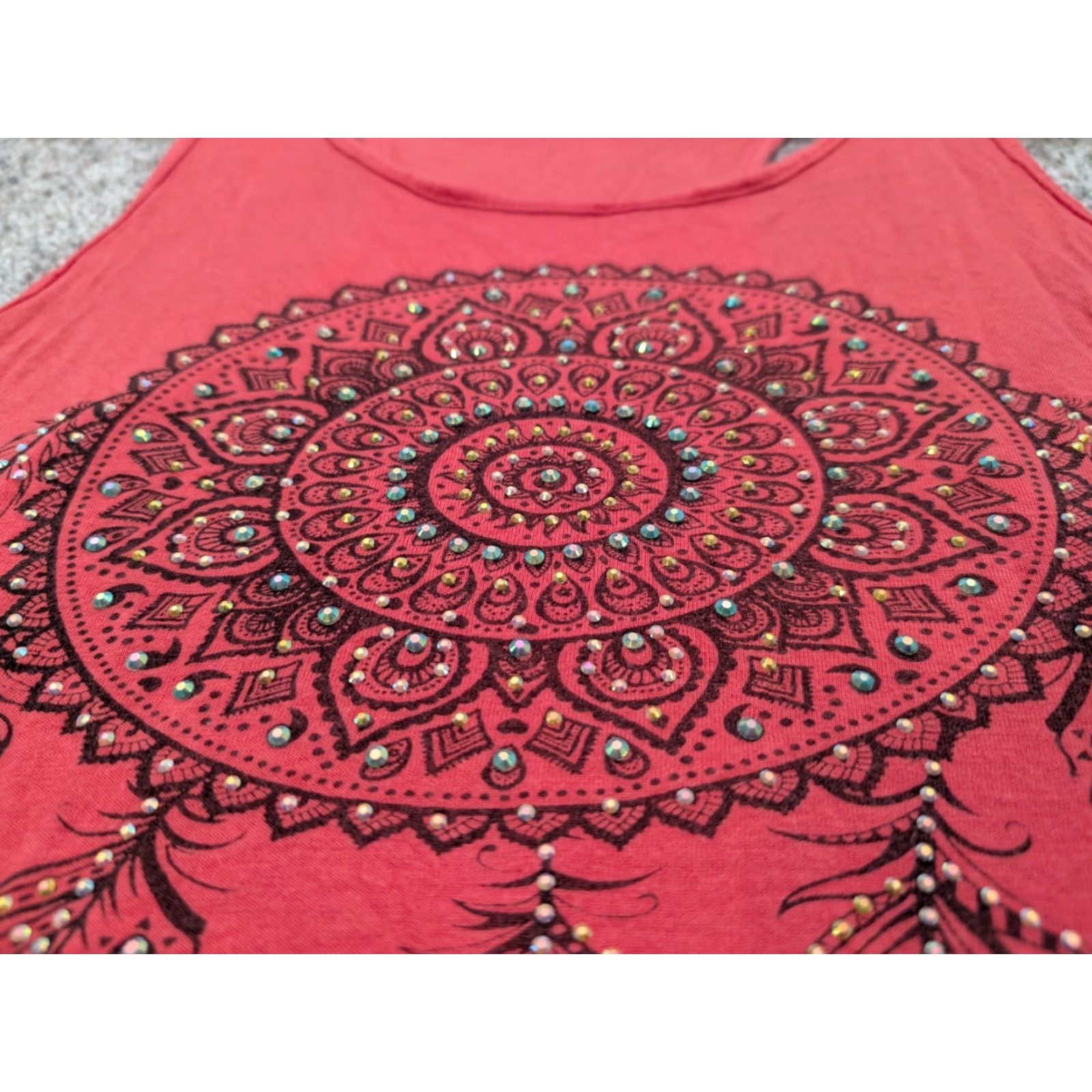 Vintage VINTAGE Charlotte Russe Tank Adult Small Coral Dream Catcher Fairy Boho Y2K Women Sleeveless Rayon Embroidered 90s Size S / US 4 / IT 40 - 6 Thumbnail