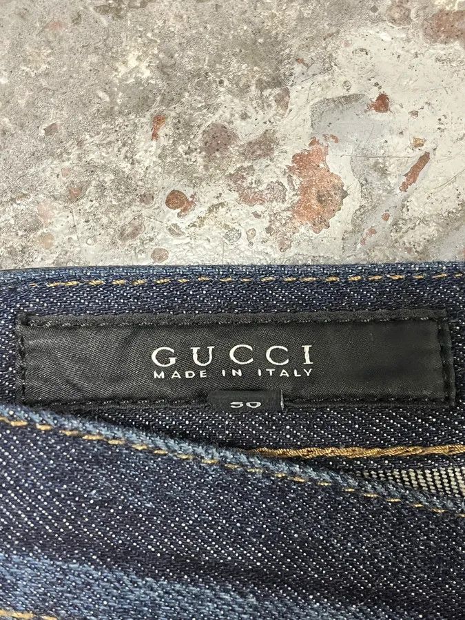 Designer × Gucci × Vintage Gucci Navy Brut Floral Denim Jeans Size US 32 / EU 48 - 10 Thumbnail
