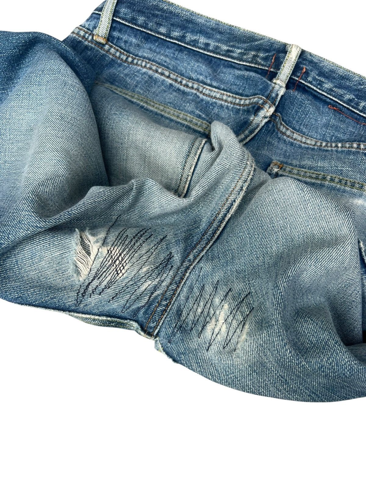 KATO Vintage Kato Japan Ripped Distressed Faded Denim Flare Jeans Size US 31 - 20 Thumbnail