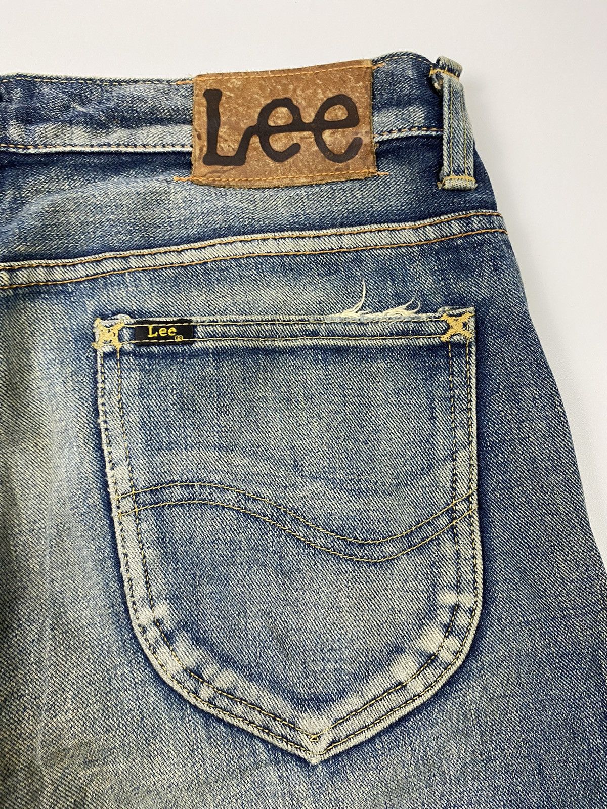Japanese Brand × Jean × Lee 💥Faded💥 lee dirty fade mudwash jeans denim pant Size US 34 / EU 50 - 6 Thumbnail