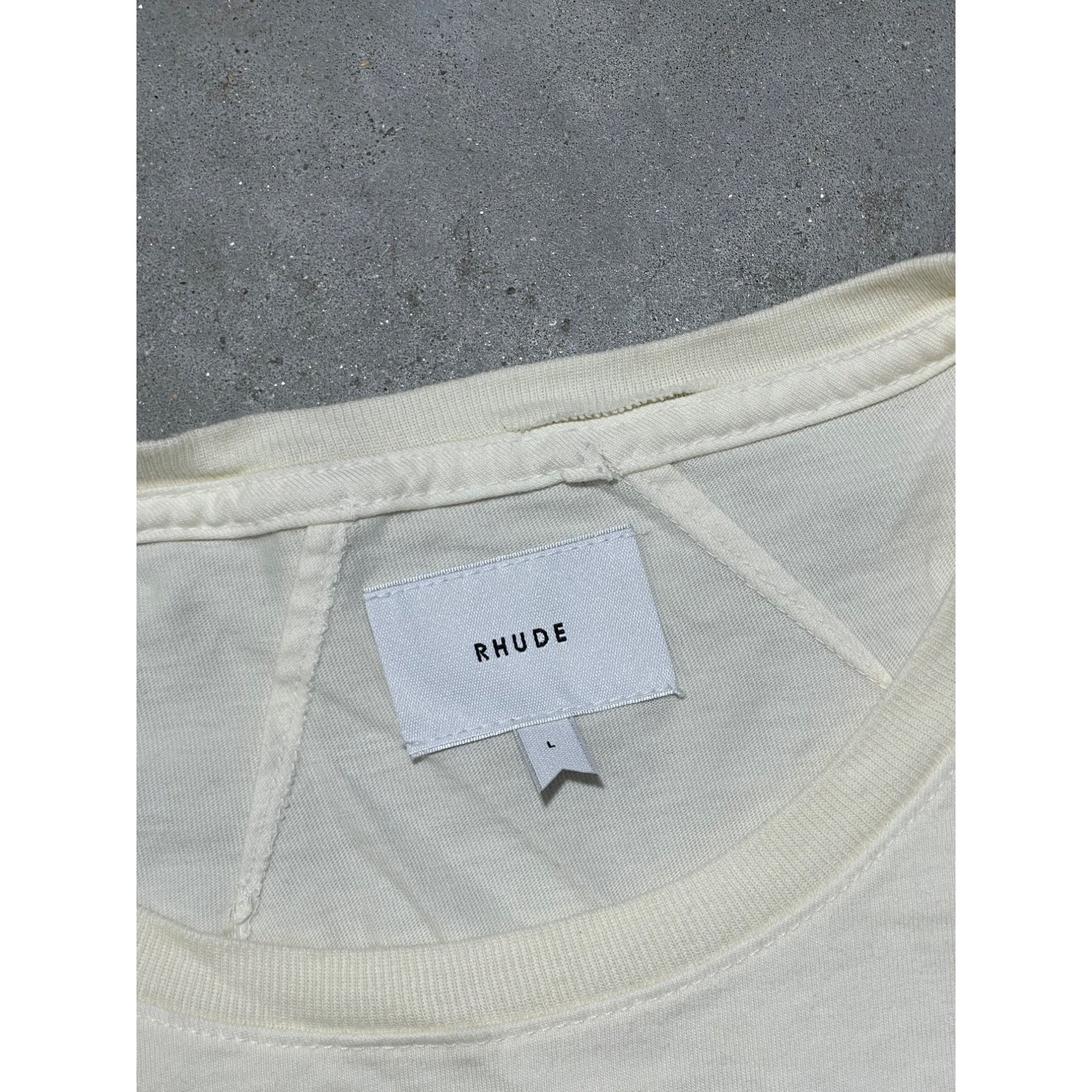 Rhude NEW RHUDE SCRIPT CREAM TEE SZ LARGE Size US L / EU 52-54 / 3 - 3 Thumbnail