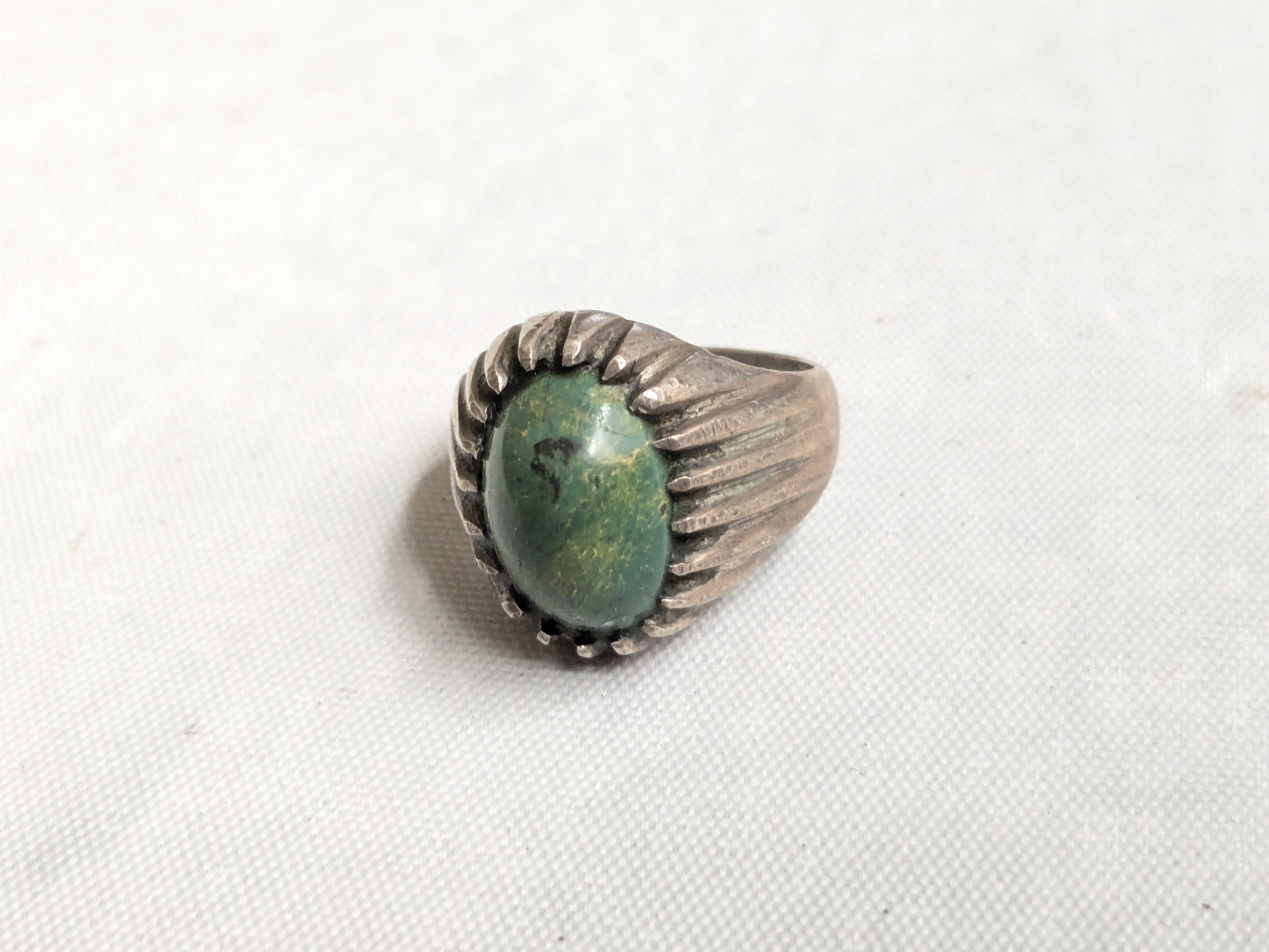 Jewelry Vintage Sterling Silver Ring Turquoise Oval Cabochon 10 Size ONE SIZE - 3 Thumbnail