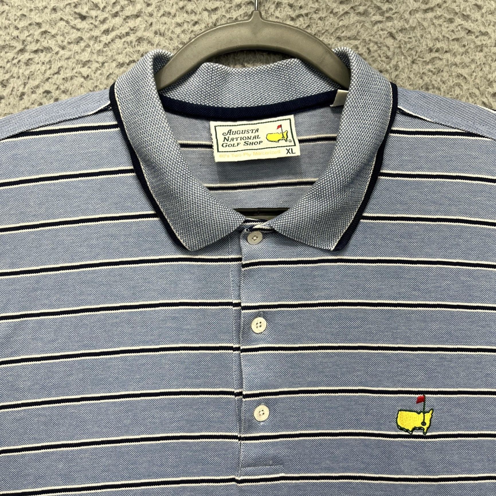 Vintage VINTAGE Augusta National Masters Polo Shirt Mens XL Blue Stripe Logo Augusta National Hong Kong Polo Shirts Size US XL / EU 56 / 4 - 2 Thumbnail