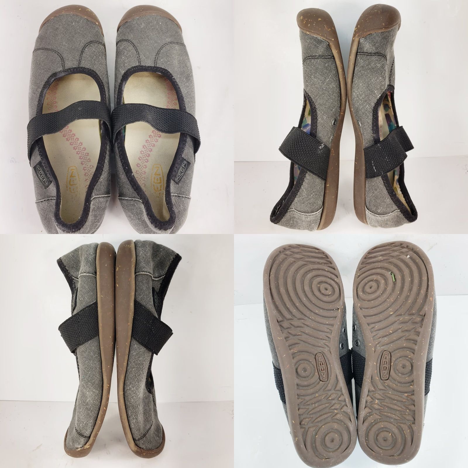 KEEN Keen Sienna Mary Jane Shoes Slip On Cap Toe Women's Gray Black 7.5 Shoes Flat Comfort Cap Toe Mary Jane Womens Slips On Shoes Size ONE SIZE - 8 Thumbnail
