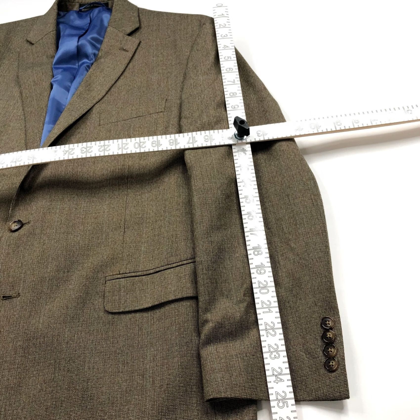 Chaps Chaps Sport Coat Jacket One Piece Mens Regular 46R Brown Nail Pattern Geometric Designer Wedding Sports Mint Pattern Brown Blue MINT Size US S / EU 44-46 / 1 - 6 Thumbnail