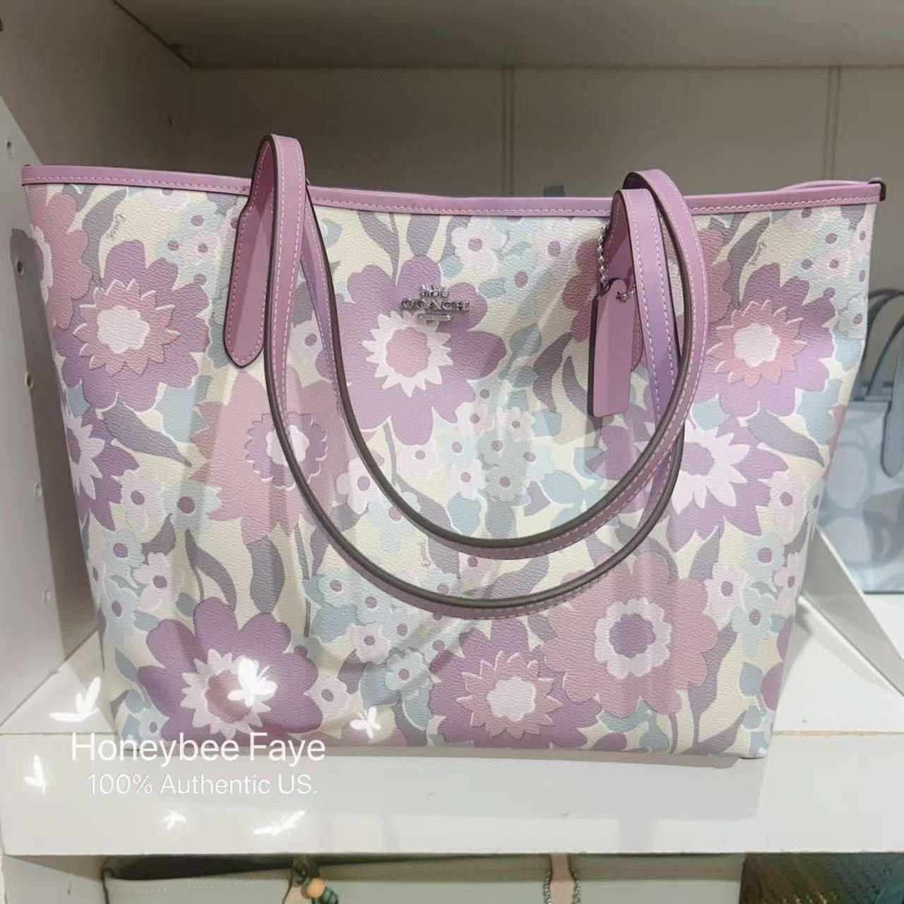Coach NWT Coach City Tote Bag With Floral Print CBG78 Size ONE SIZE - 5 Thumbnail