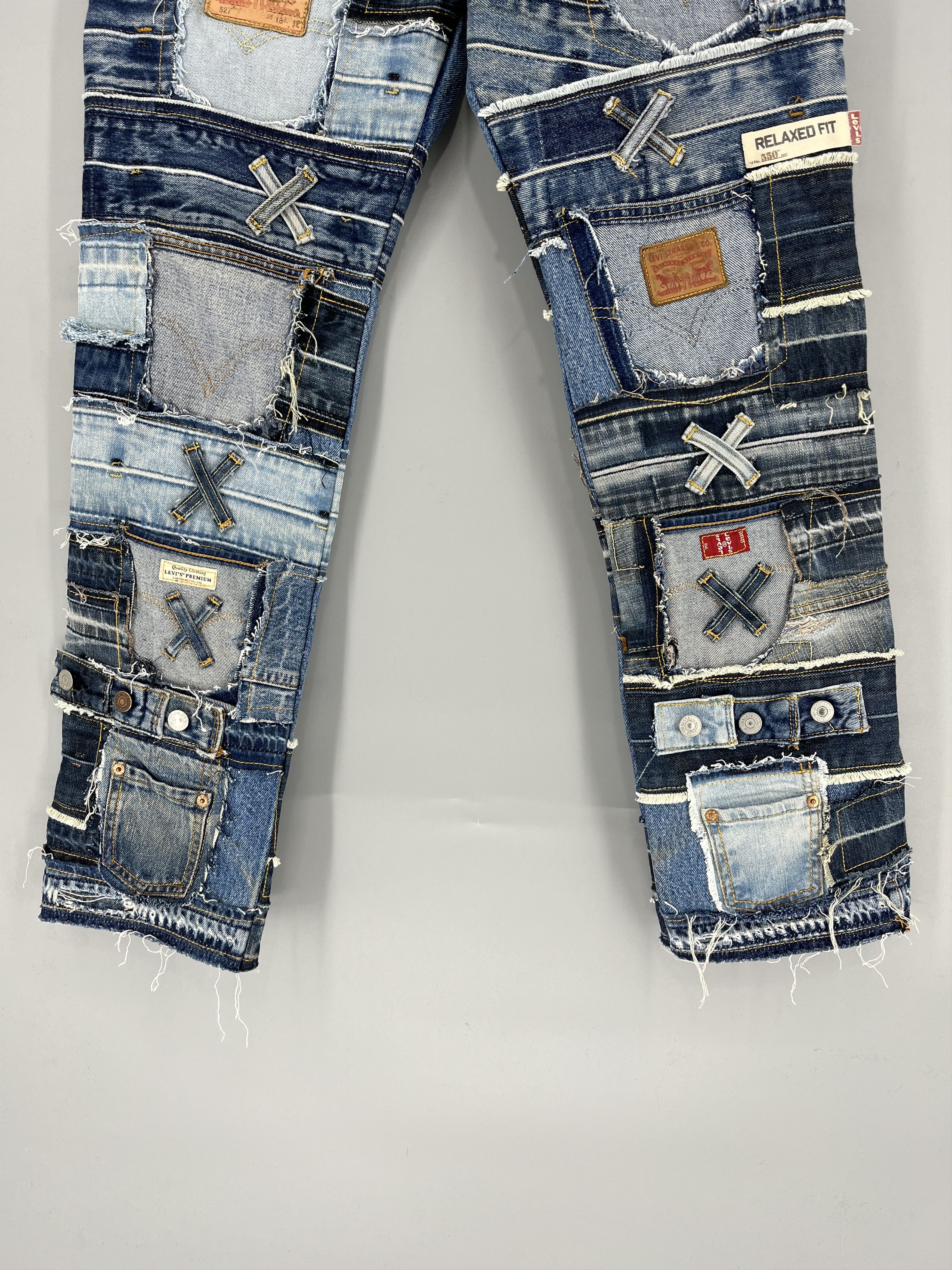 Other 90s Levi’s 501 Patchwork Multipocket Denim Custom Jeans USA Size US 34 / EU 50 - 3 Thumbnail