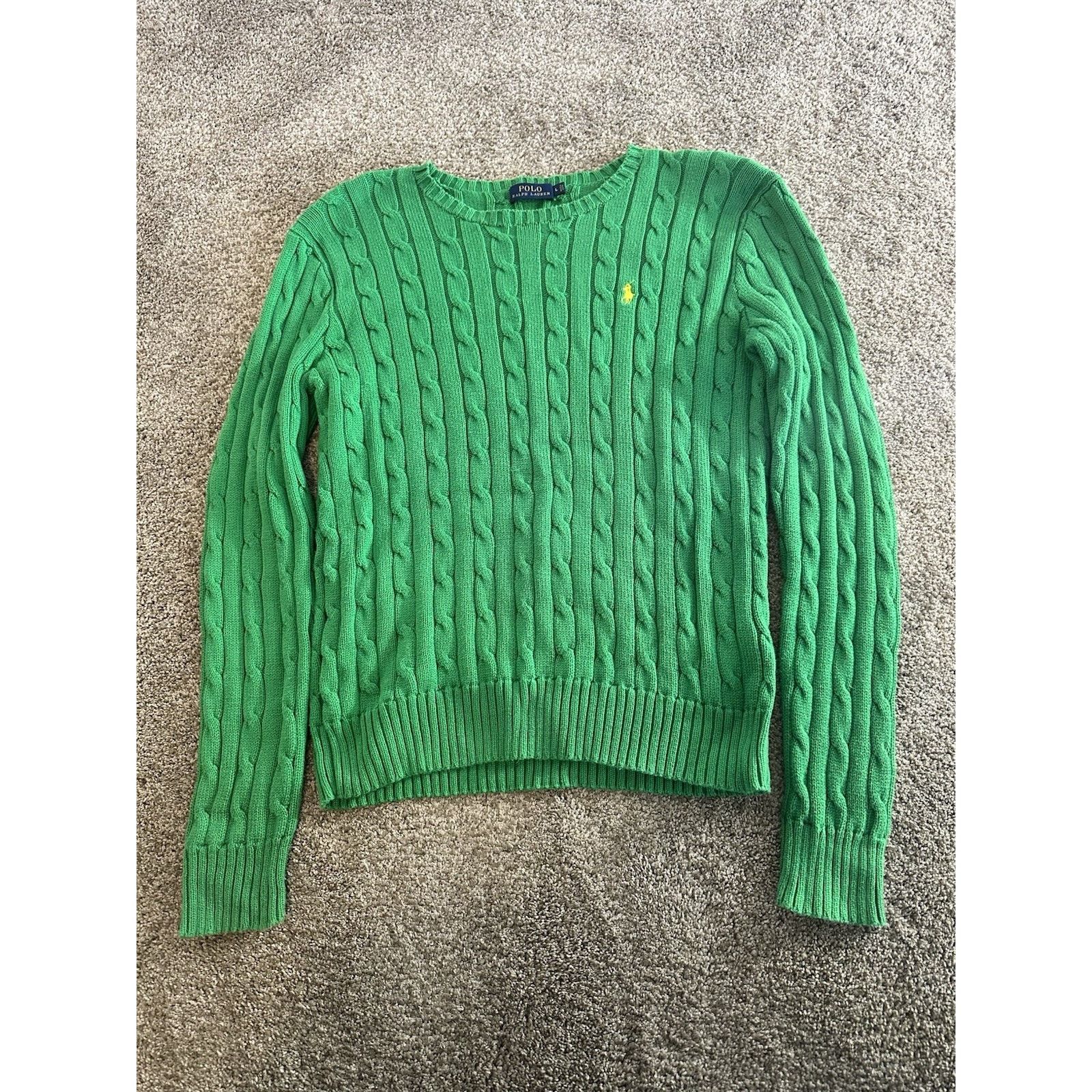 Polo Ralph Lauren Ralph Lauren woman’s Green Cable-Knit Pullover Sweater L Size US L / EU 52-54 / 3 - 2 Thumbnail