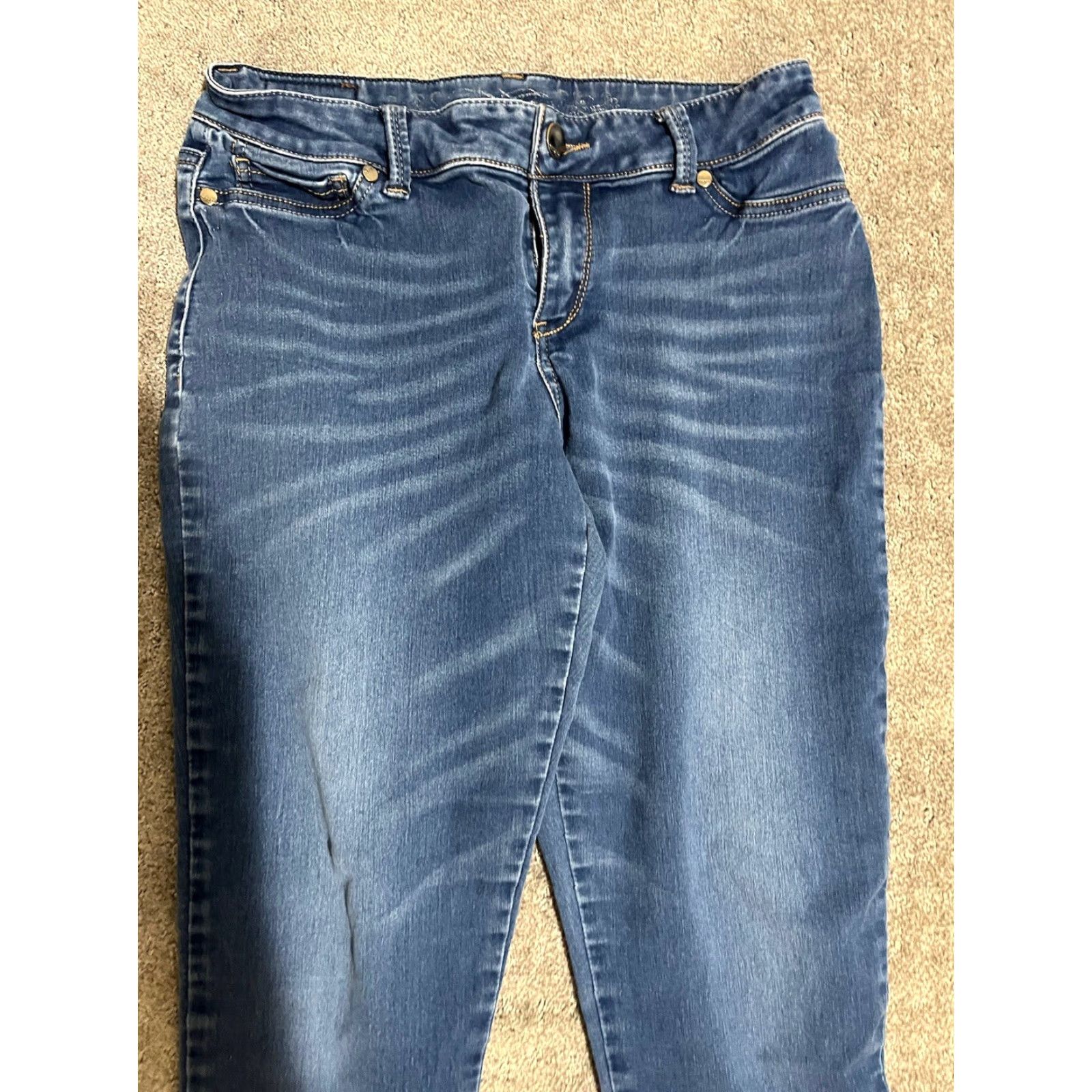 Express EXPRESS Women's Jeans Main Selling Point Cropped Denim Adult Blue Size 8 Stretch High Rise 11 In Vintage No Mens Womens Boys Girls Size 30" / US 8 / IT 44 - 5 Thumbnail
