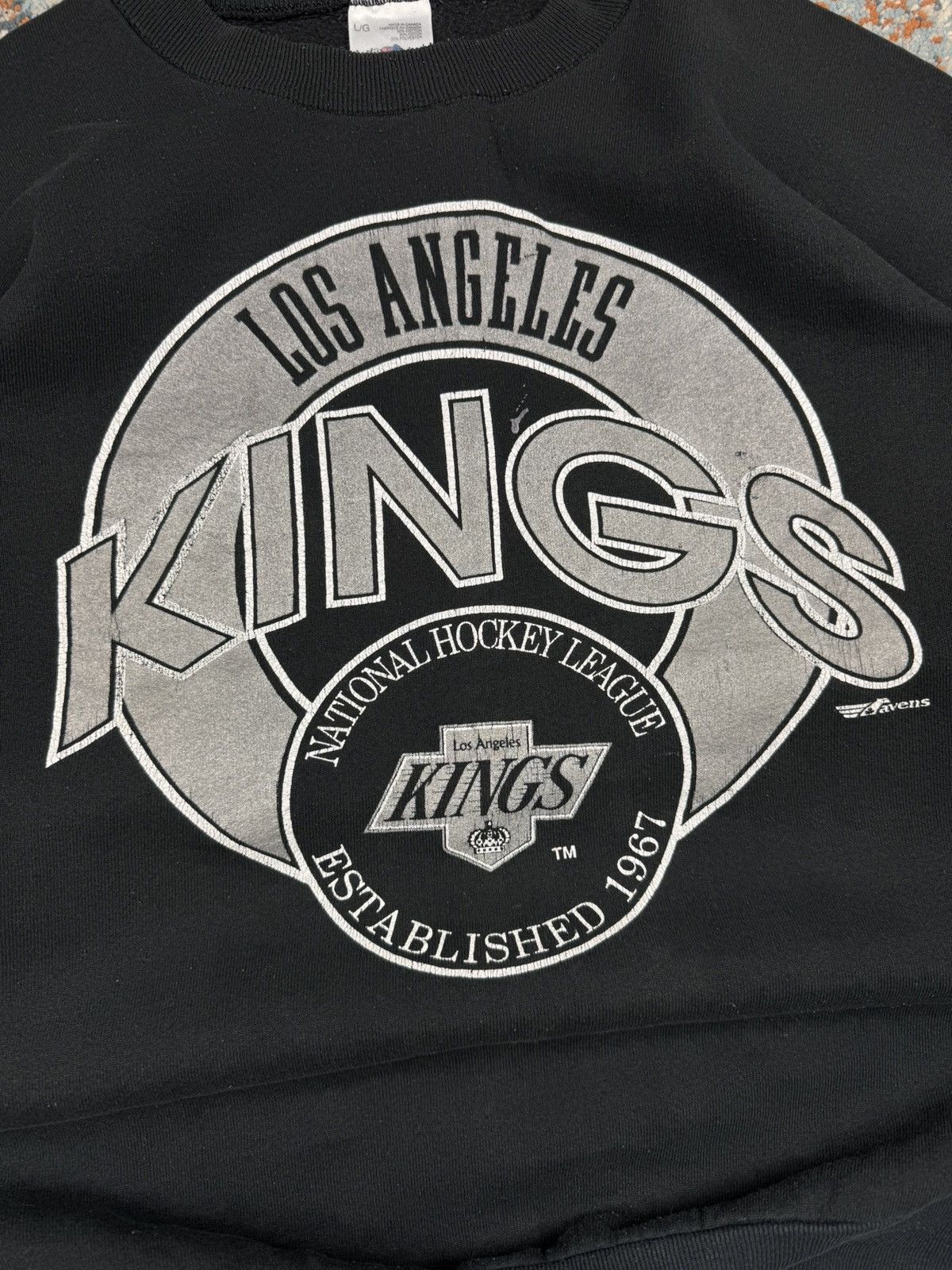NHL × Vintage Vintage 90s Los Angeles Kings NHL boxy graphic sweatshirt Size US XL / EU 56 / 4 - 4 Thumbnail