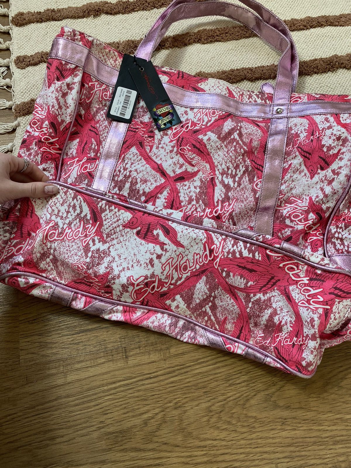 Christian Audigier VINTAGE ED HARDY PINK SHOPER BAG Size ONE SIZE - 3 Thumbnail