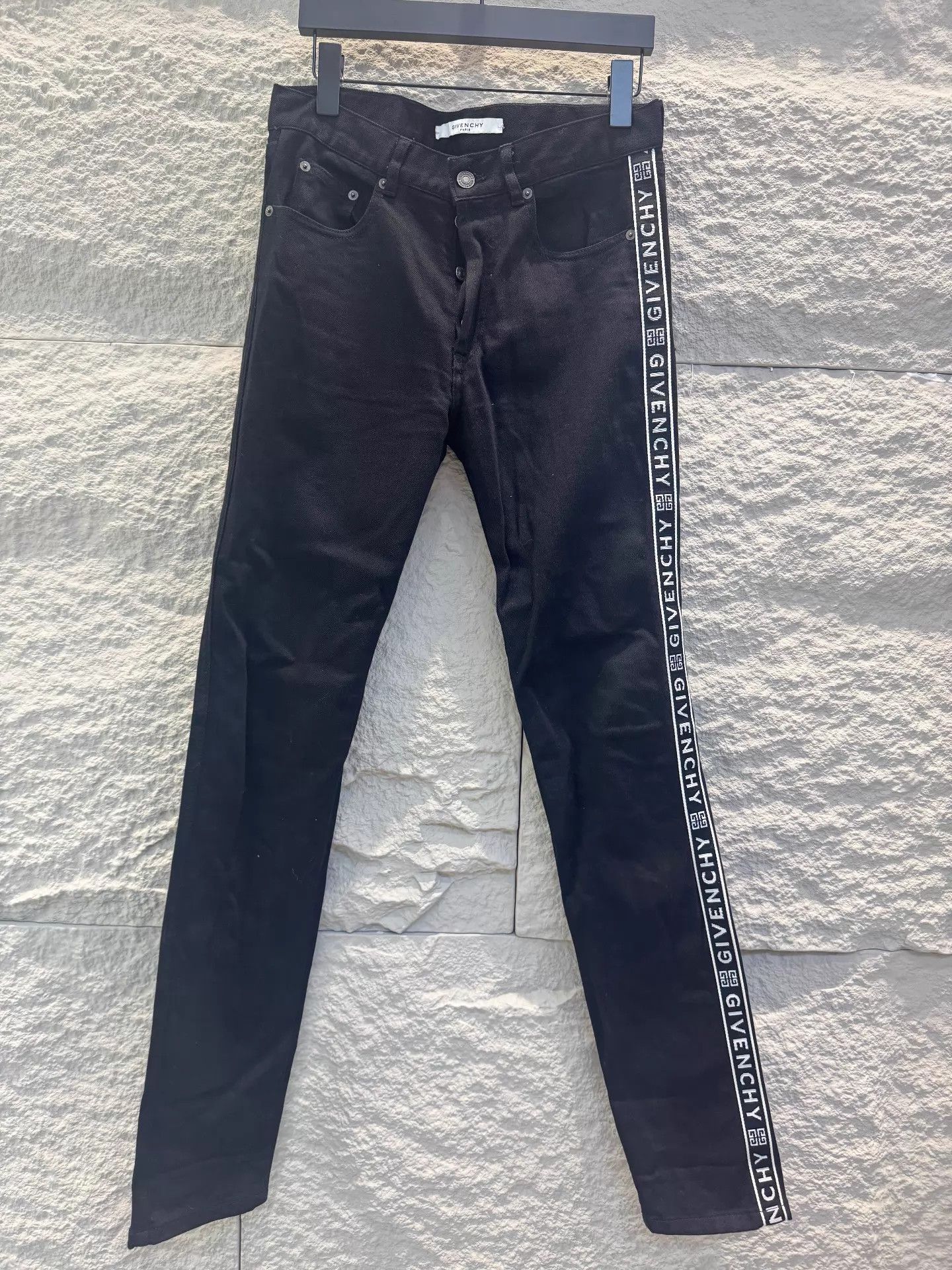 Givenchy Givenchy Side Logo Webbing Black Jeans Size 29" - 1 Thumbnail