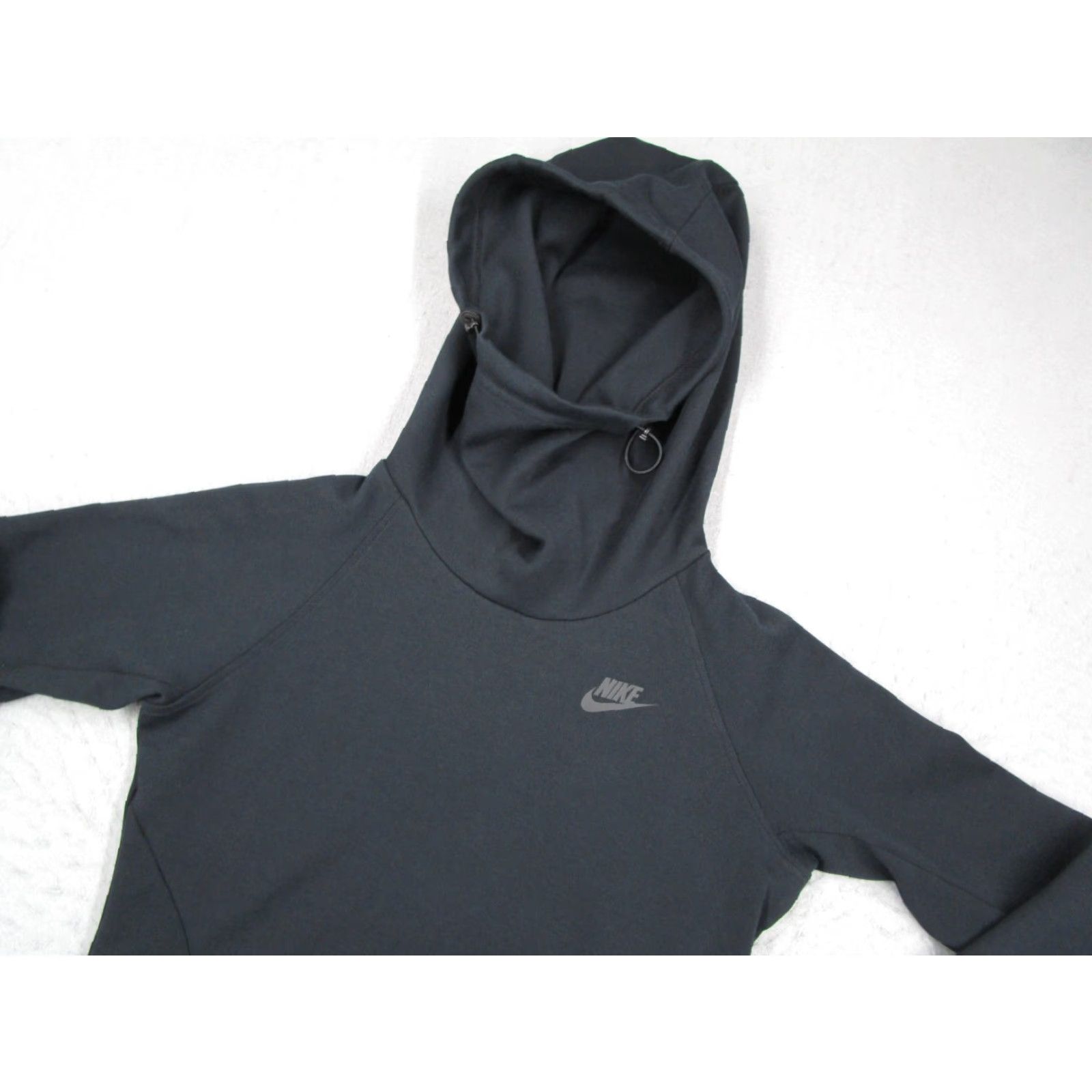 Nike Nike Hoodie Women Small Black Tech Fleece Pullover Kangaroo Pocket Thumbholes Activewear Size S / US 4 / IT 40 - 2 Thumbnail