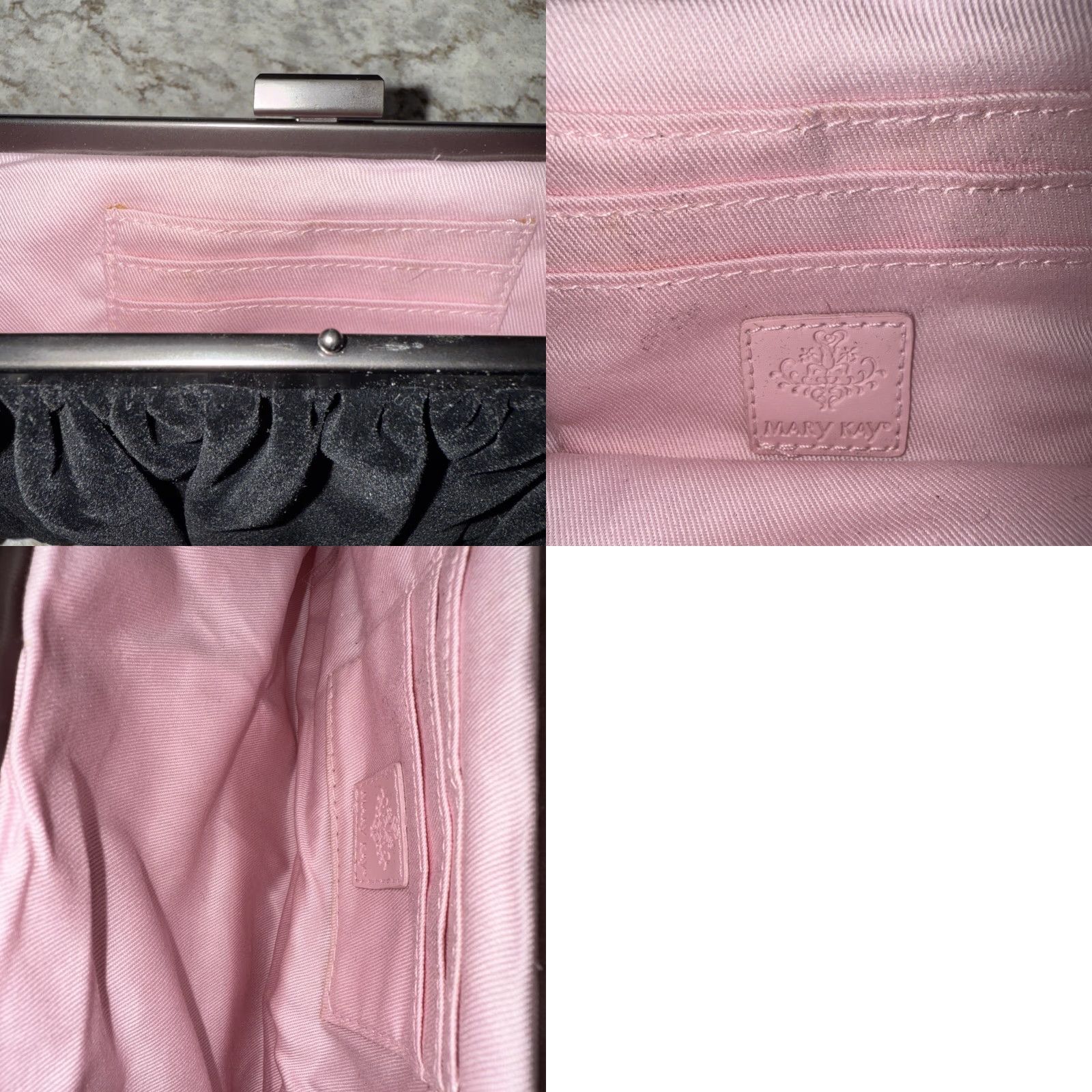 Vintage VINTAGE Mary Kay Clutch Bag Purse Black Velvet With Rope Chain Pink Lining Size ONE SIZE - 8 Thumbnail
