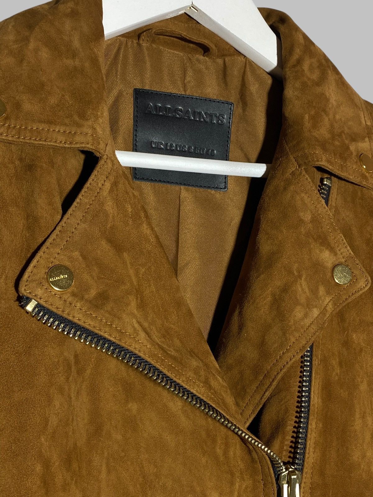 Allsaints All Saints Suede Dalby Biker Leather Jacket Size M / US 6-8 / IT 42-44 - 4 Thumbnail
