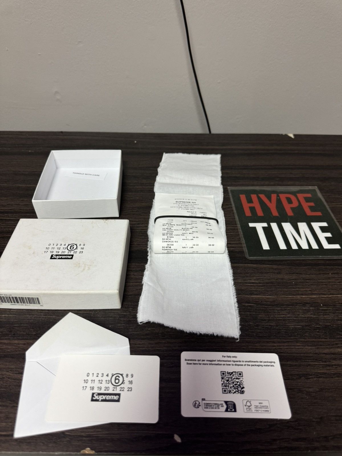 Pre-owned Maison Margiela X Supreme Margiela Receipt Wallet