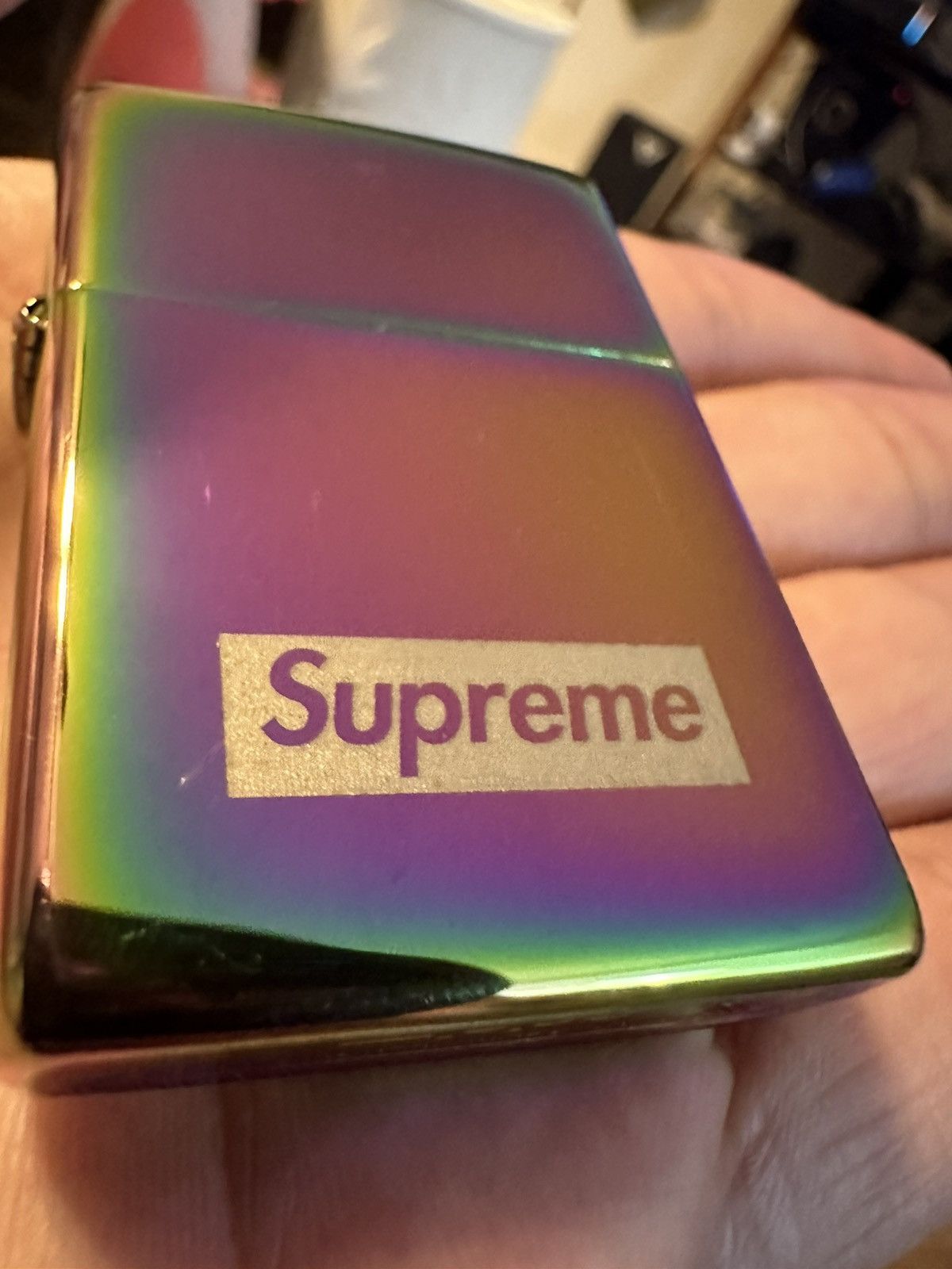 Supreme × Zippo Supreme Zippo Iridescent Box Logo Lighter | Grailed