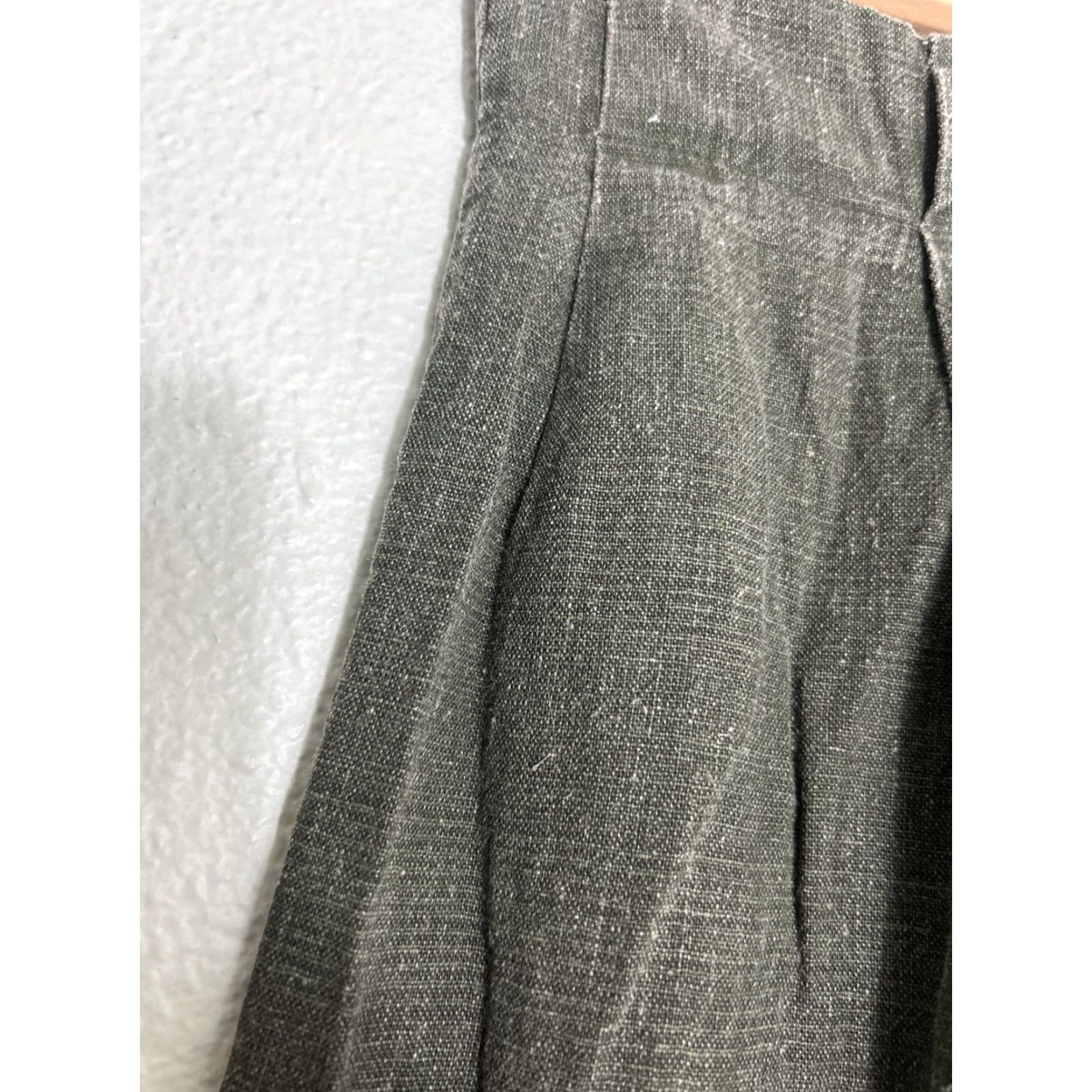 PrettyLittleThing PRETTYLITTLETHING Womens Pants Olive Linen Blend Zip Back 2 Green 24x26 Bloomer Size 26" / US 2 / IT 38 - 7 Thumbnail