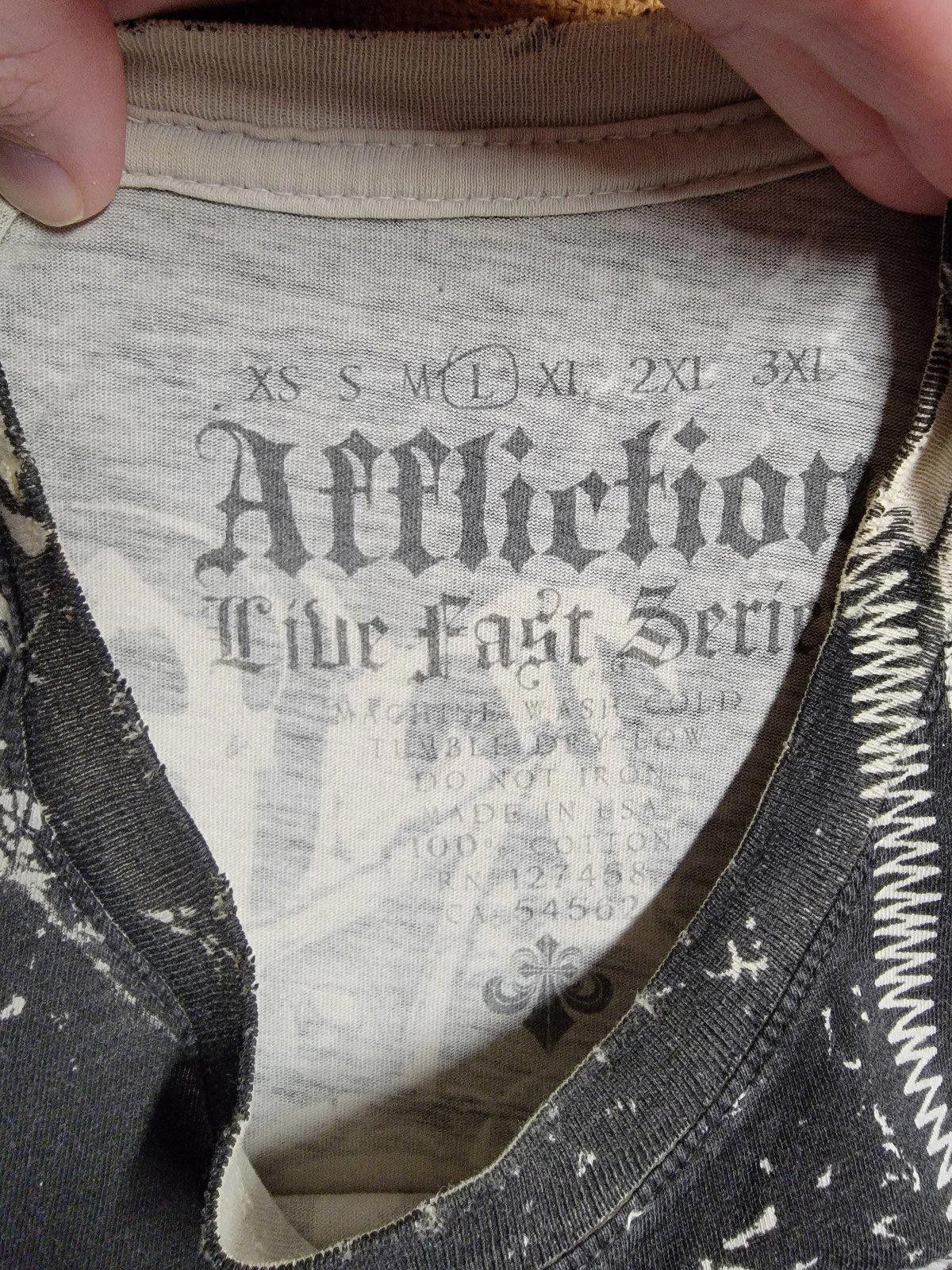 Affliction Affliction Shirt Sz L Black Live Fast Series Y2k Made In USA Size US L / EU 52-54 / 3 - 5 Thumbnail