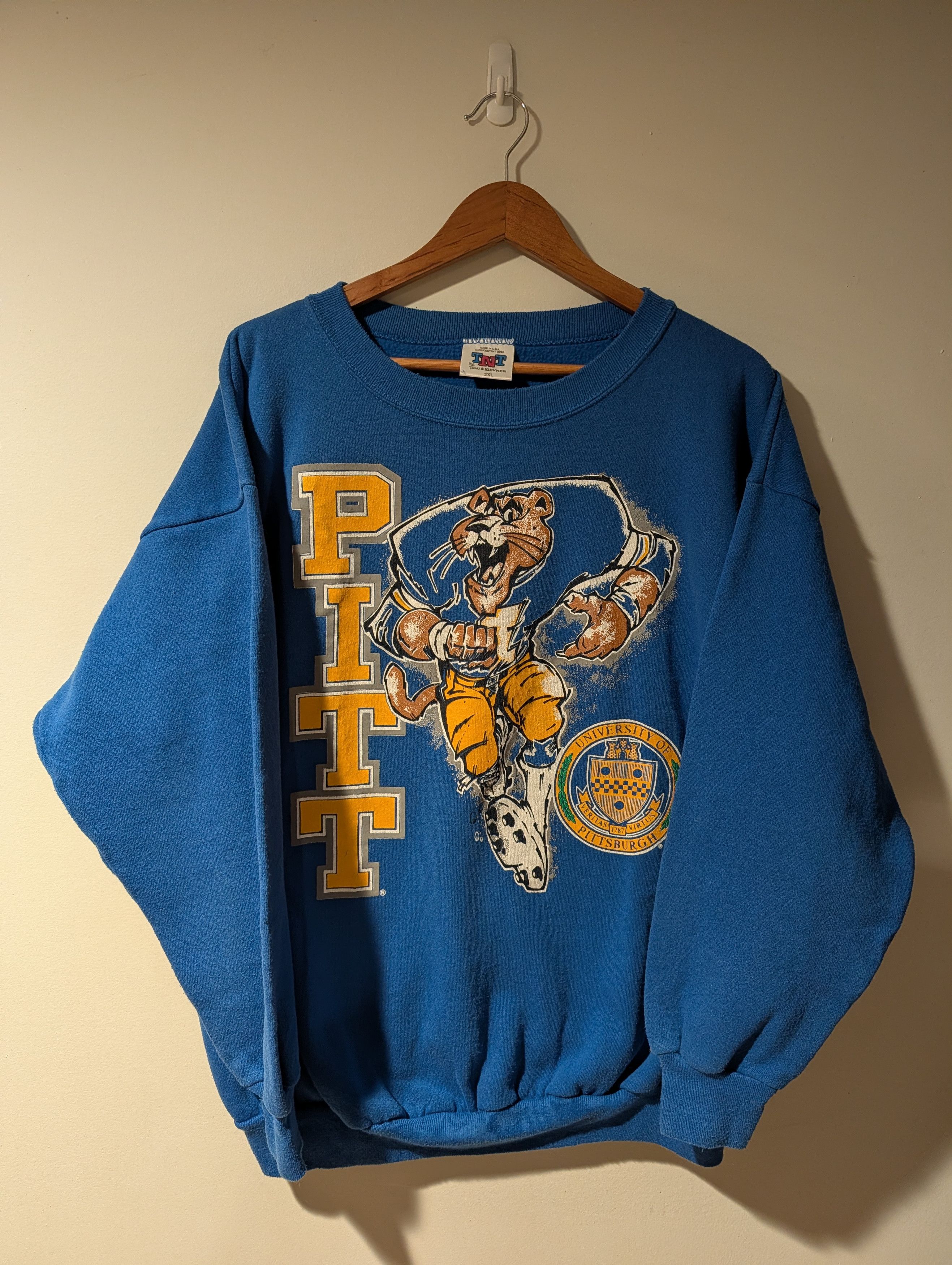 NCAA Vintage University Of Pittsburgh Pitt Panthers Sweatshirt Size US XXL / EU 58 / 5 - 1 Thumbnail