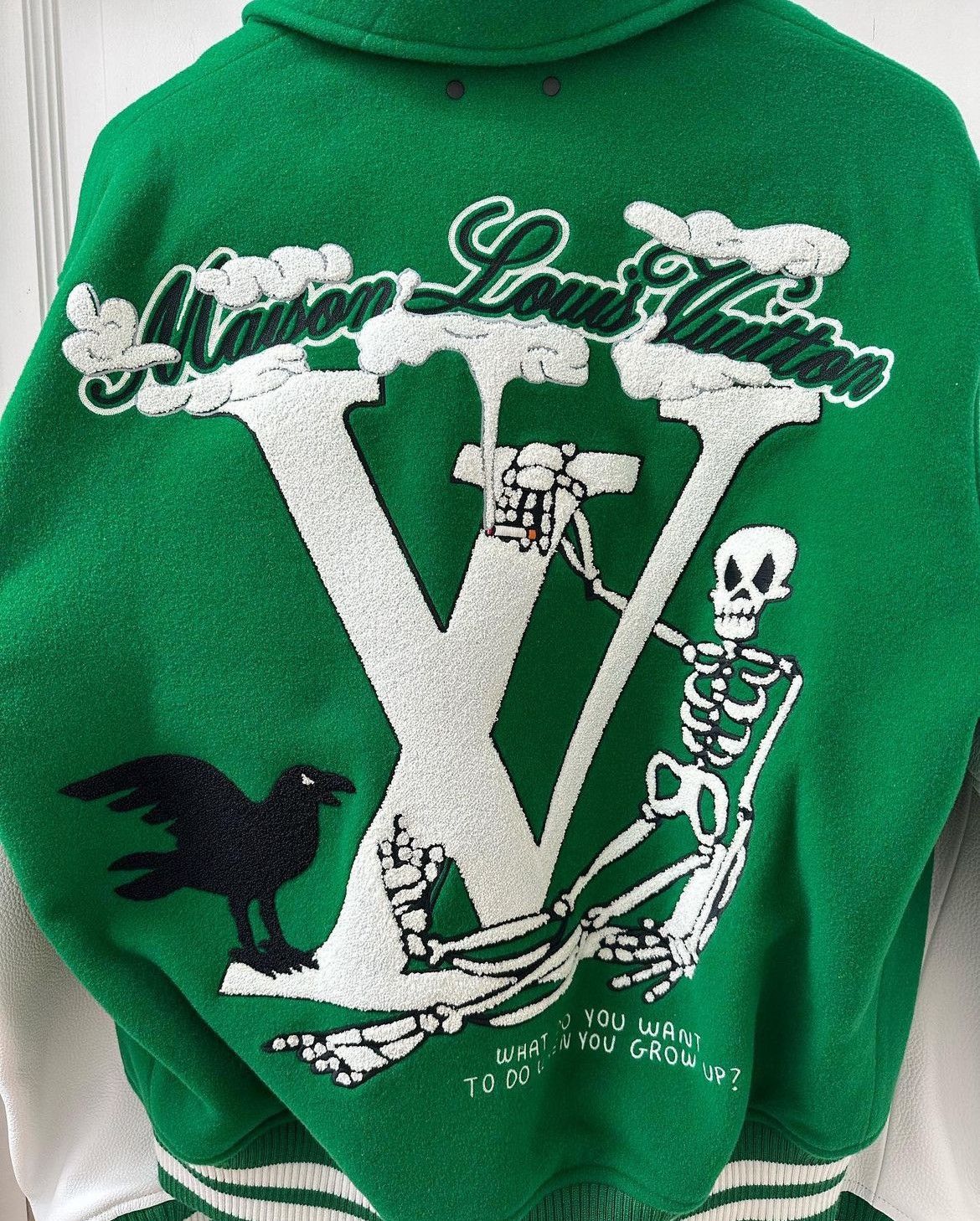 Louis Vuitton Louis Vuitton FW21 Green & White Varsity Jacket Size US M / EU 48-50 / 2 - 6 Thumbnail