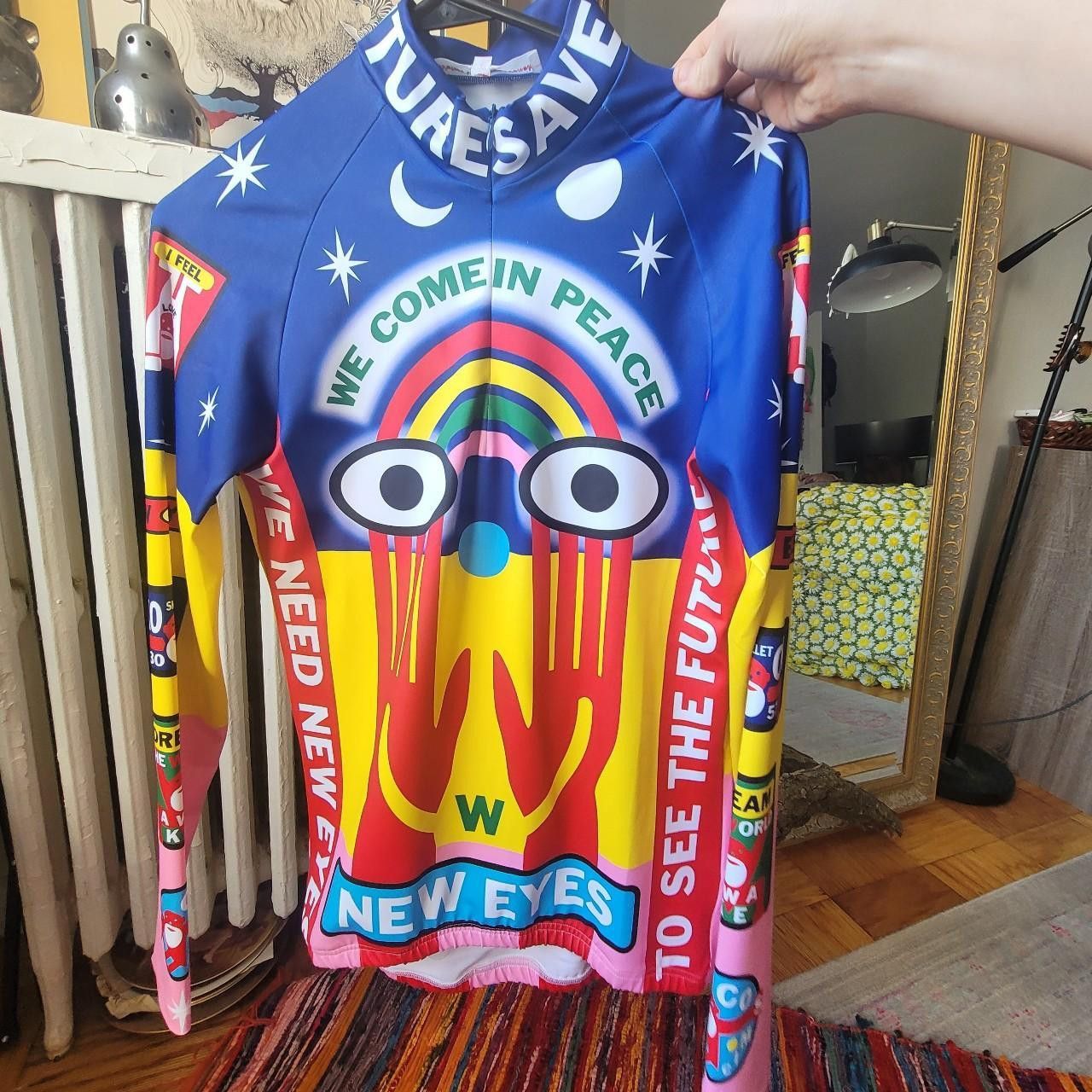 image of Walter Van Beirendonck New Eyes Jersey Small.nwt in Blue, Men's