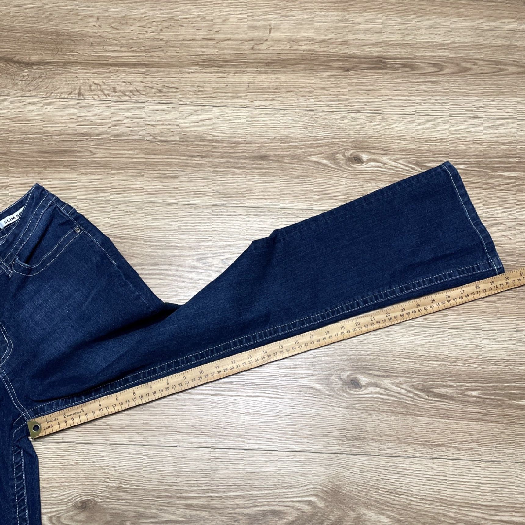 Denime VGS Women's Jeans Size 10 Slim Bootcut Denim Embroidered Mid Rise Stretch Blue Size 32" / US 10 / IT 46 - 7 Thumbnail