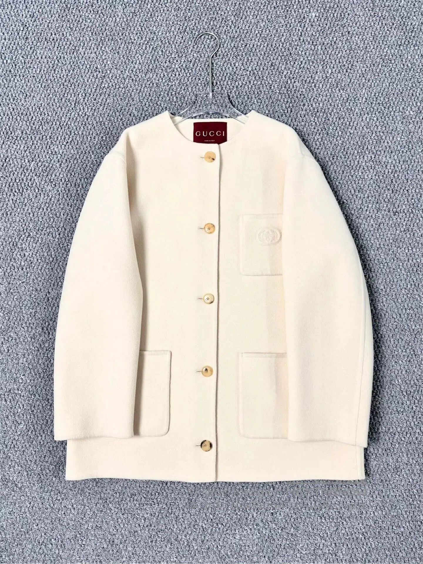 Gucci Guicci Off-White Single Breasted Cashmere Jacket| Size S / US 4 / IT 40 - 1 Thumbnail