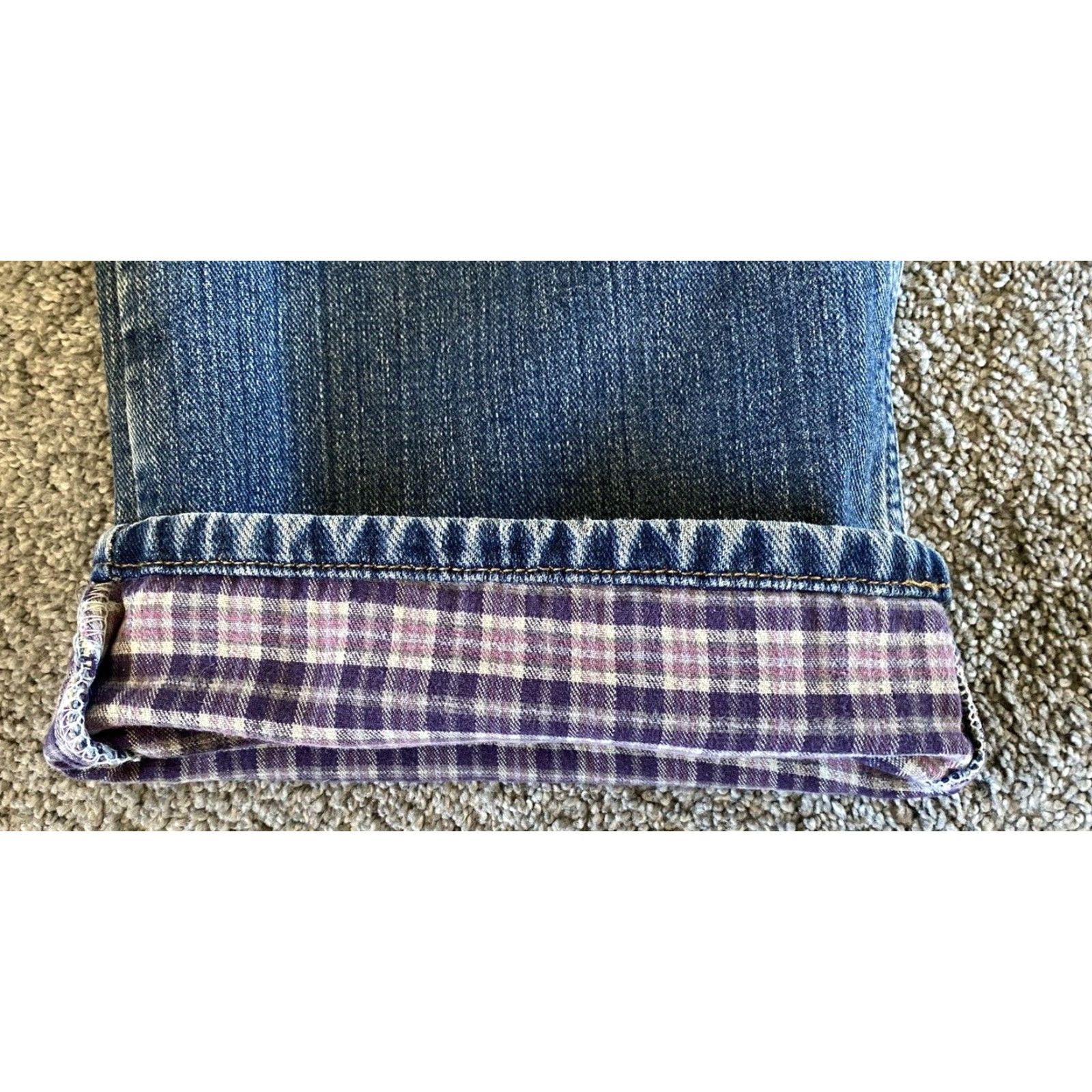 Carhartt Carhartt Jeans Women 16x32 Pants Regular 16 Flannel Plaid Lined Blue RN14806 WB022 ADT Jeans Women Size 38" / US 16 / IT 52 - 6 Thumbnail