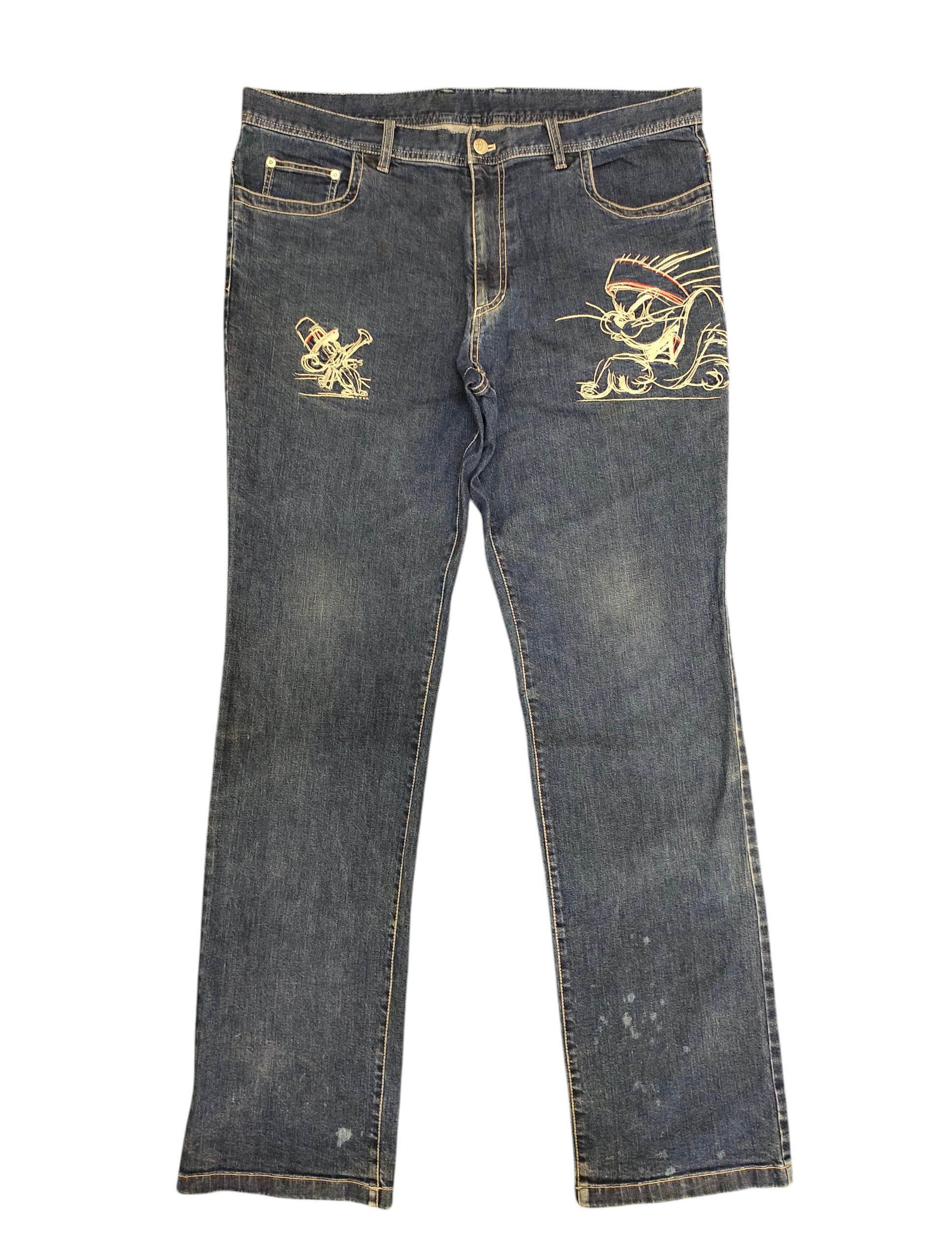 Jean Charles De Castelbajac Vintage Castelbajac Jeans - Tom & Jerry Embroidered Denim Size US 38 / EU 54 - 1 Thumbnail